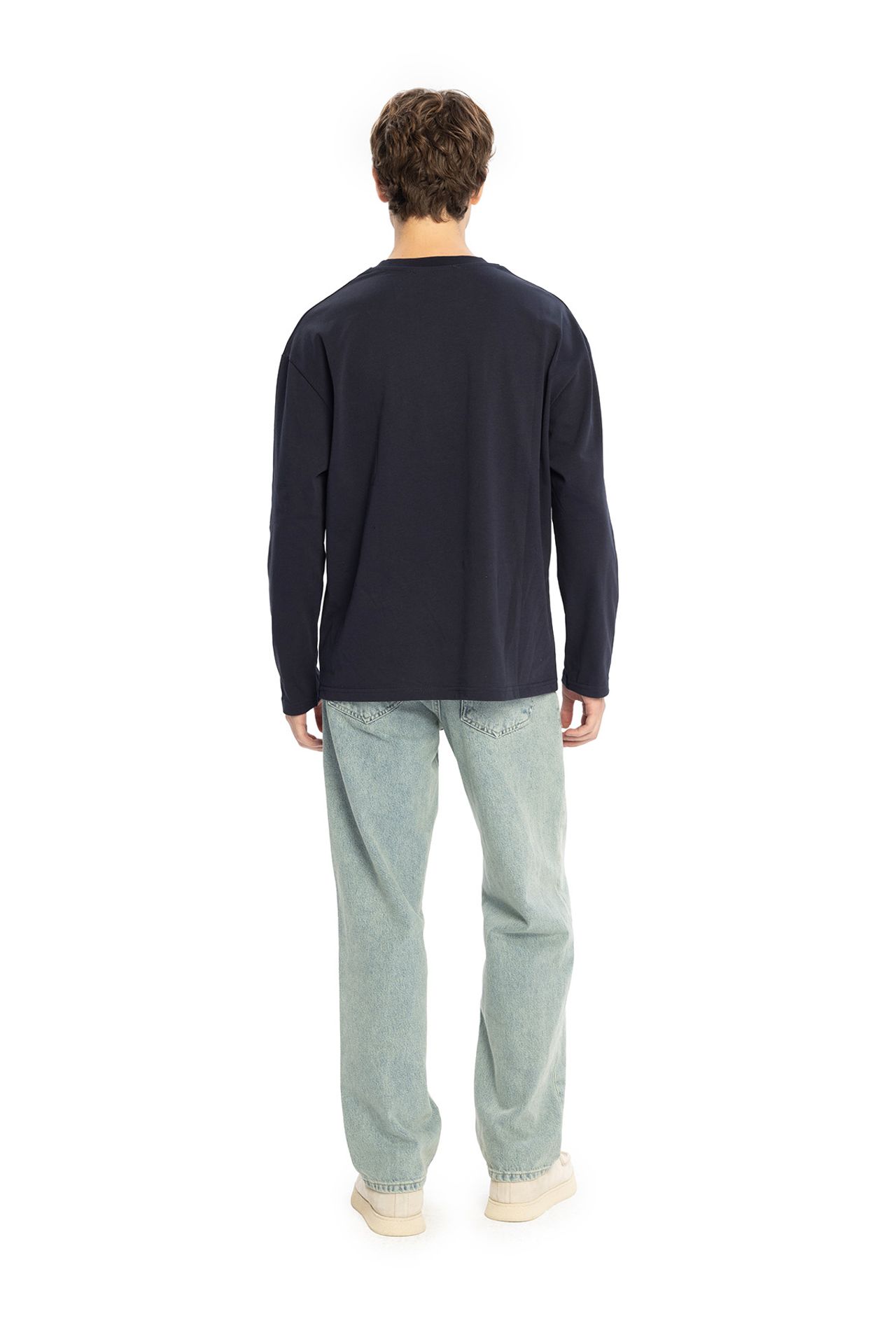 GIESTO Long Sleeve Crew Neck Cotton T-Shirt 4