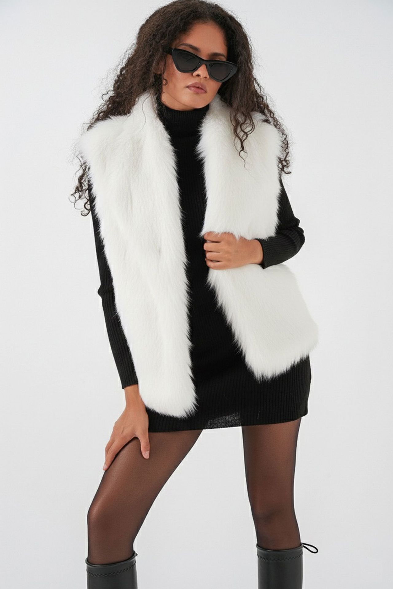 BDART Faux Fur Shawl Collar Vest 1