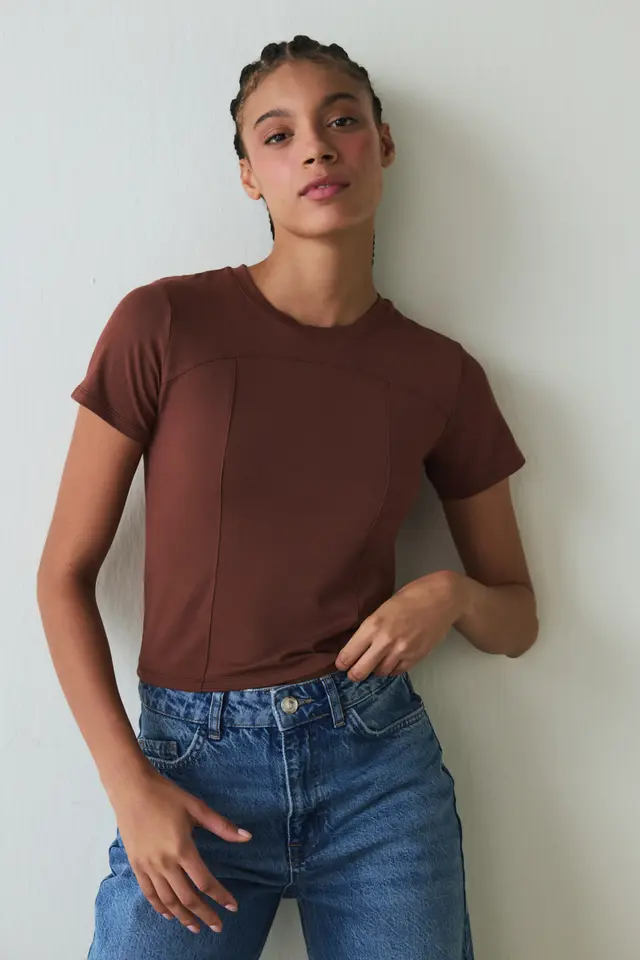 PENTI Crew Neck Short Sleeve Slim Fit Modal T-Shirt
