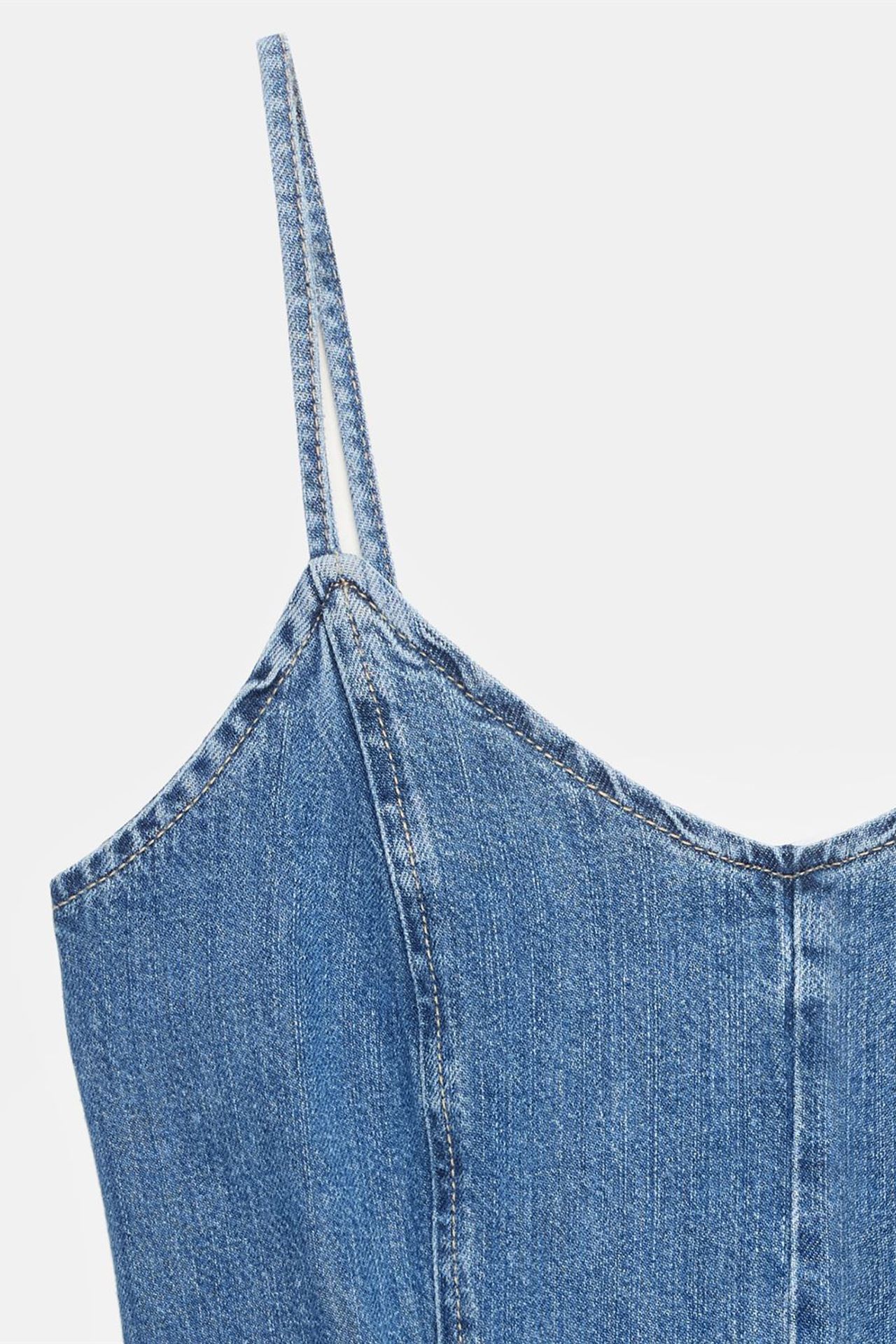 DILVIN Sleeveless A-Line Mini Denim Dress 7