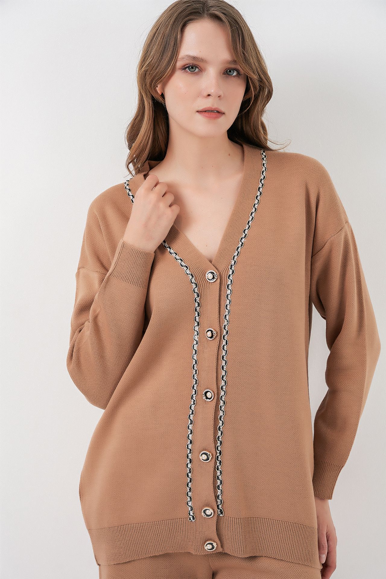 BDART V-Neck Cardigan and Wide Leg Pants Set 3