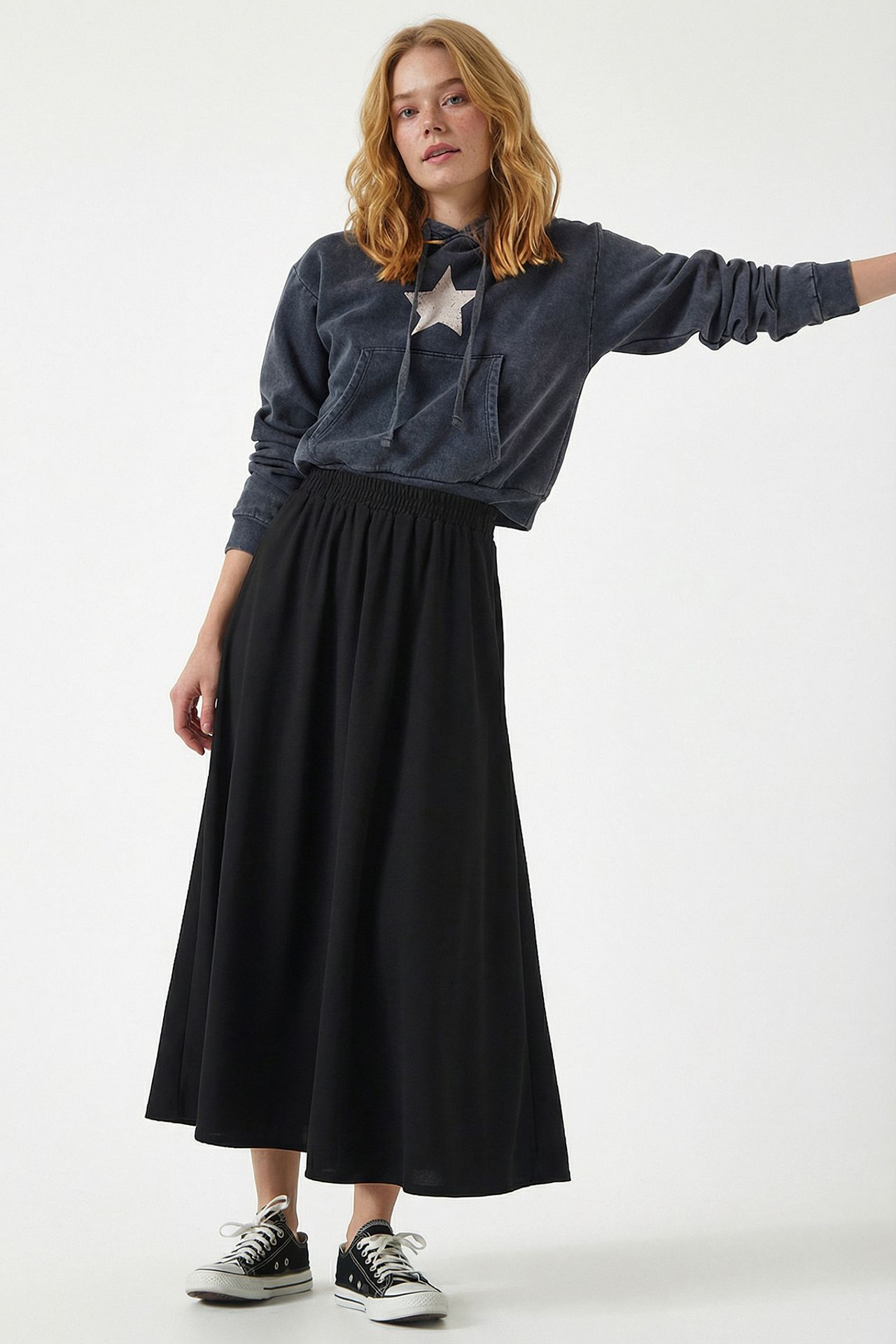 ISTANBUL Elastic Waist Maxi Skirt 1