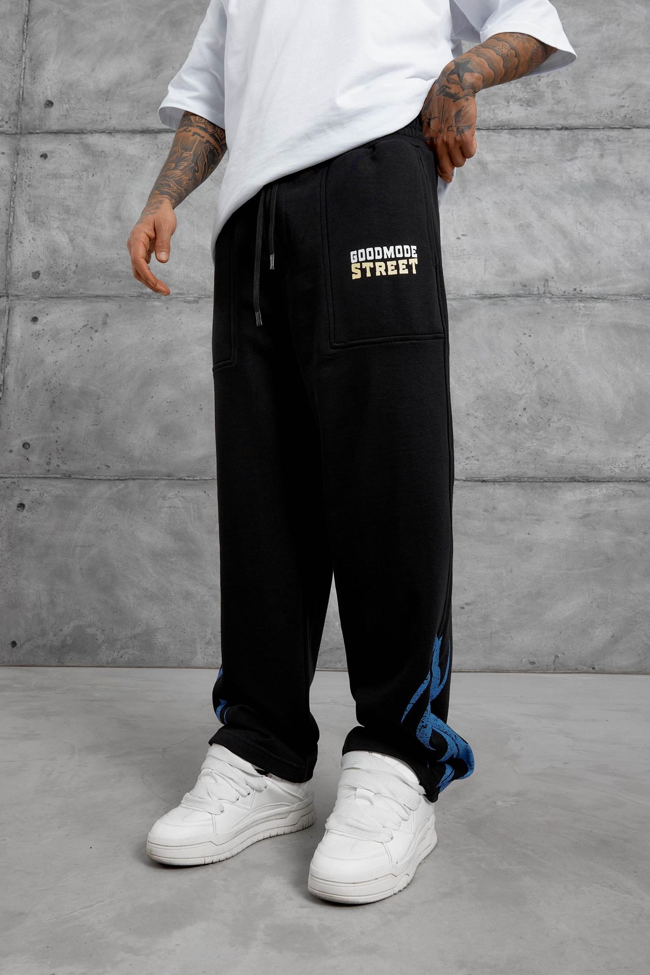NOMARC Desenli Geniş Paça Büzgü İpli Jogger 1