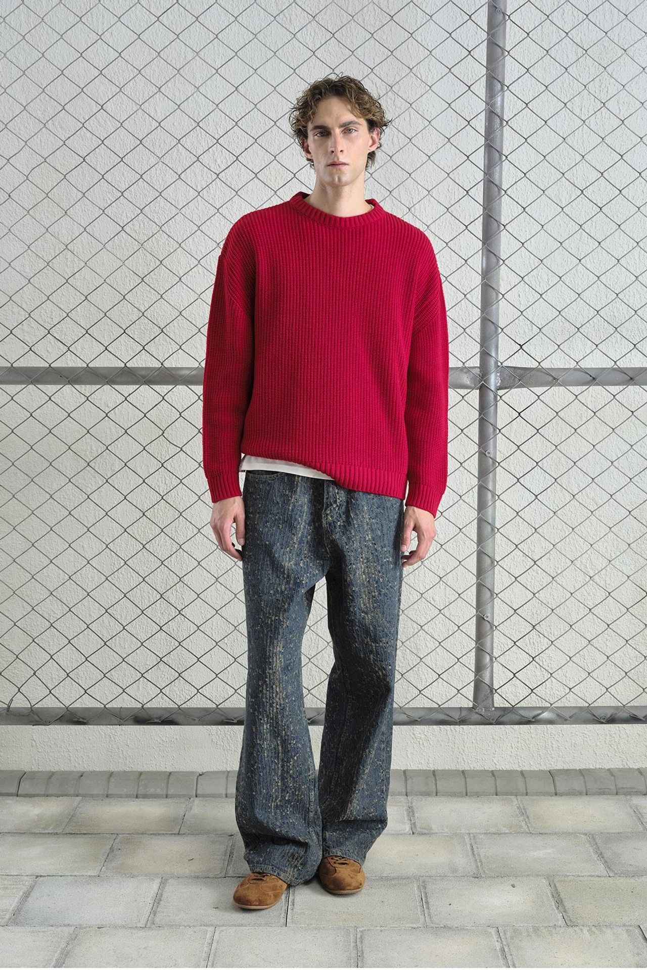 GIESTO Comfort Fit Ribbed Knit Crew Neck Sweater 1