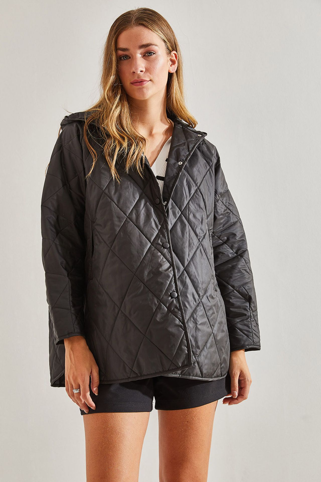 LUCCI Hooded Oversized Quilted Jacket