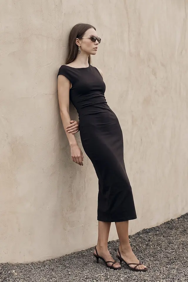 DILVIN Sleeveless Bodycon Midi Dress