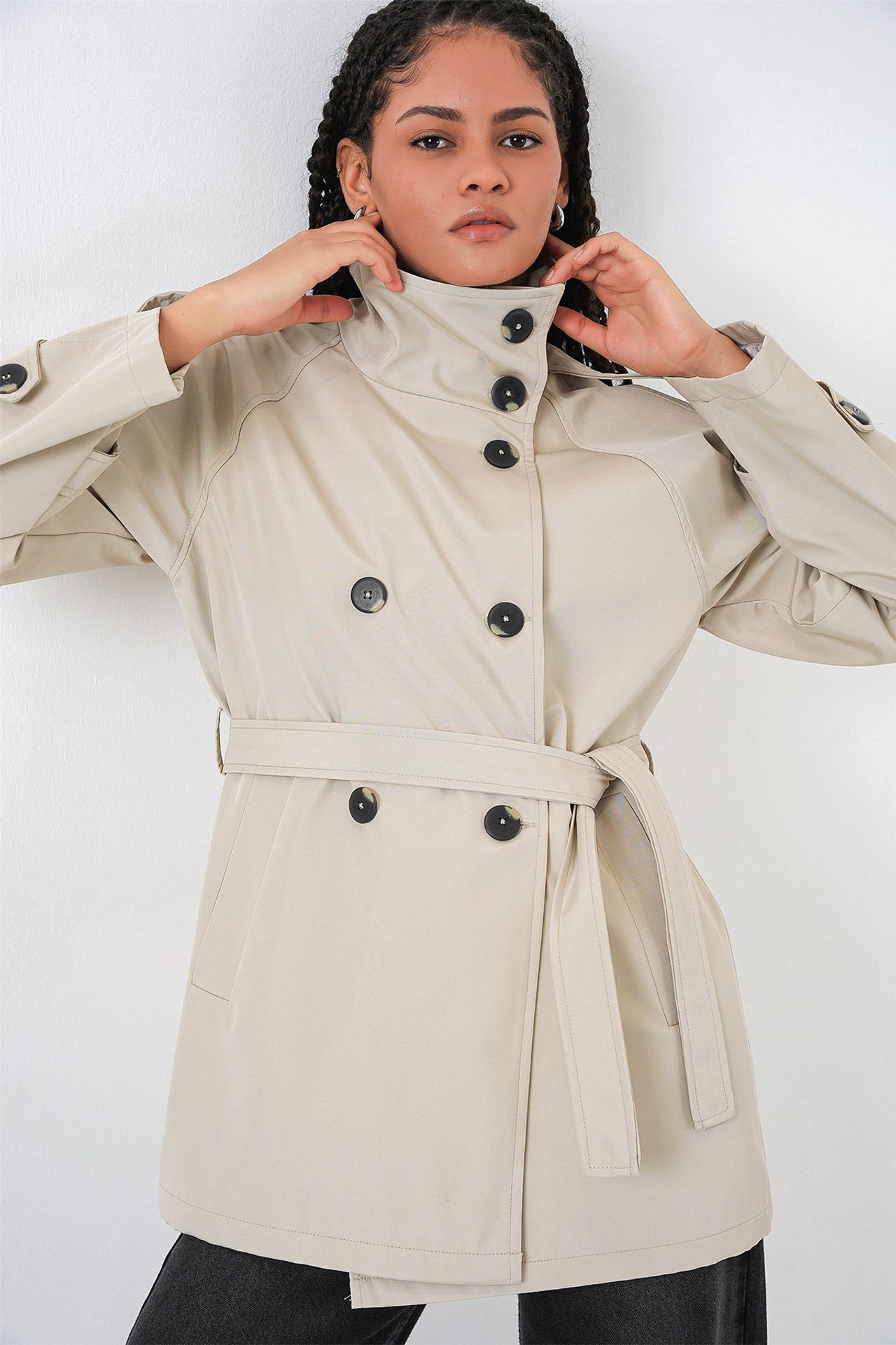 BDART Regular Fit Trench Coat with Jacket Collar 5