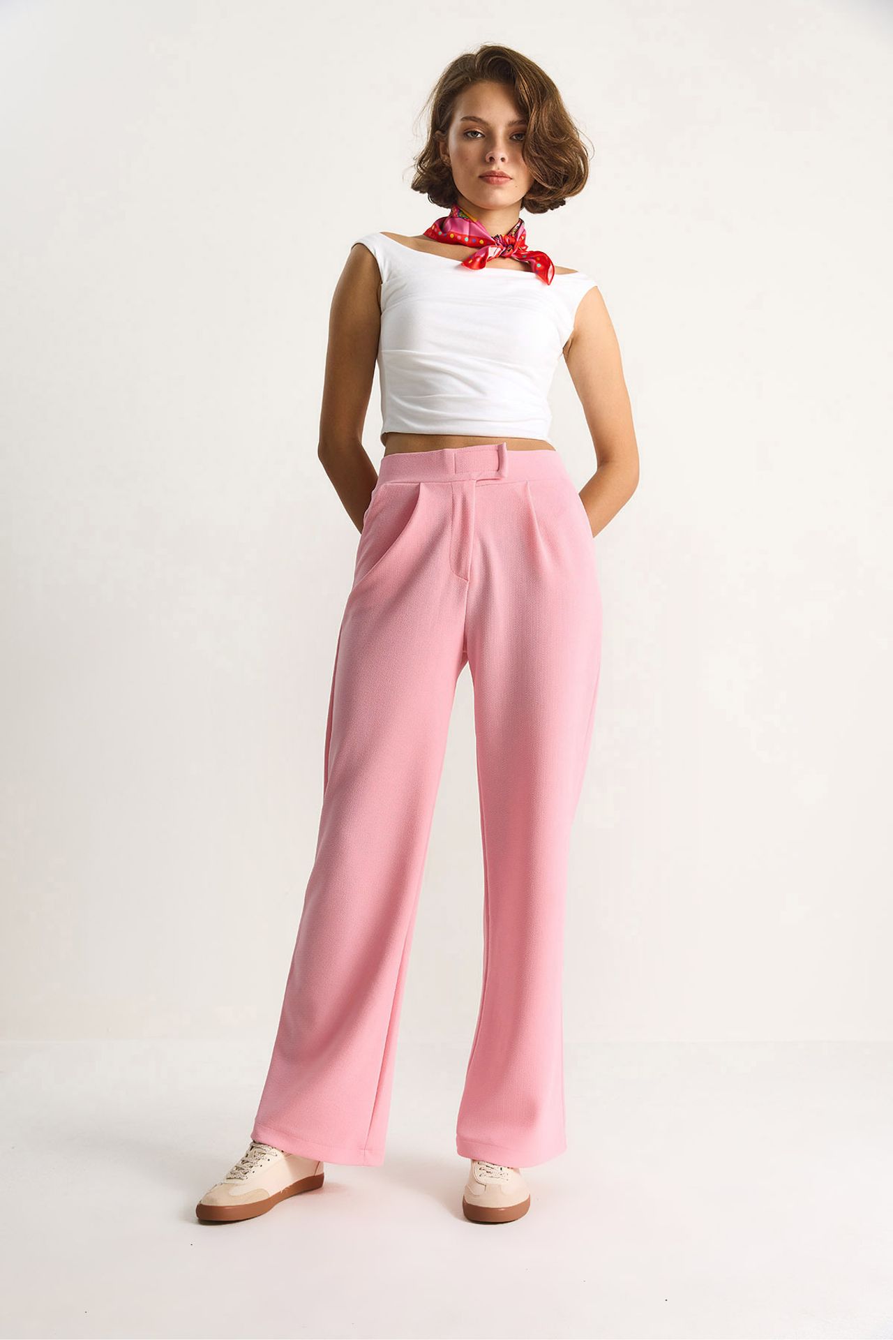 High Waist Wide Leg Pleated Trousers 2