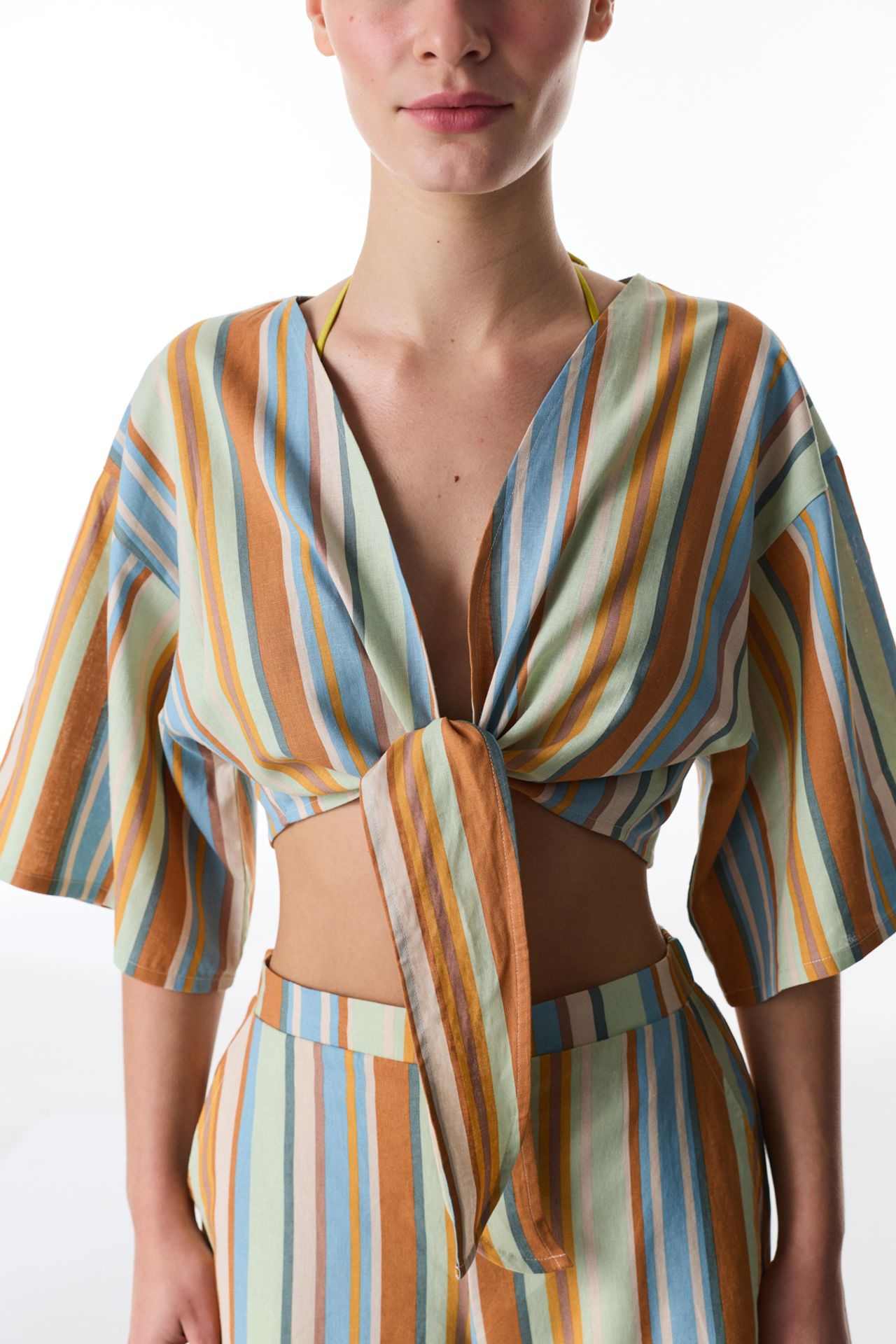 PENTI Carrie Striped Linen Short Sleeve Top 4