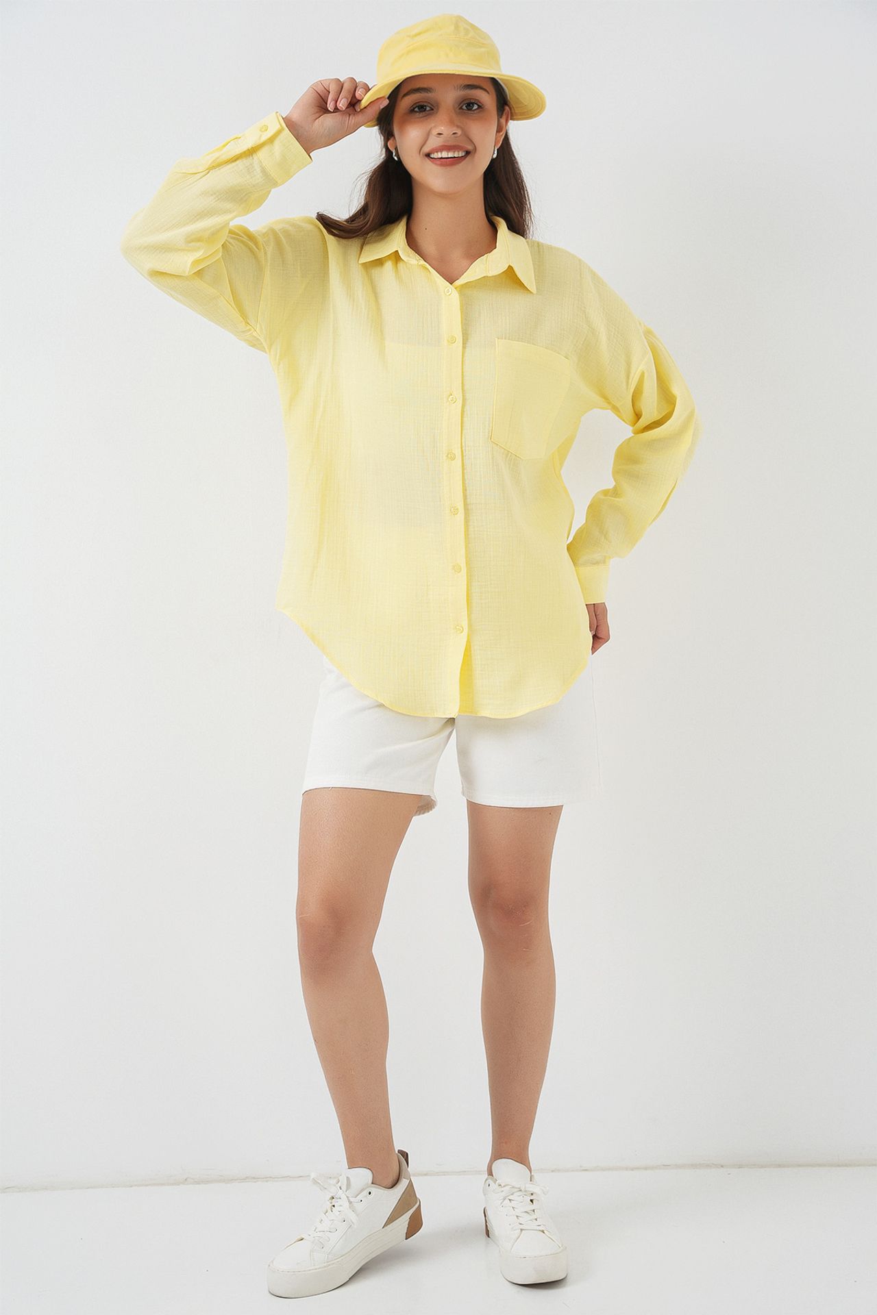 BDART Linen Blended Shirt with Button Closure