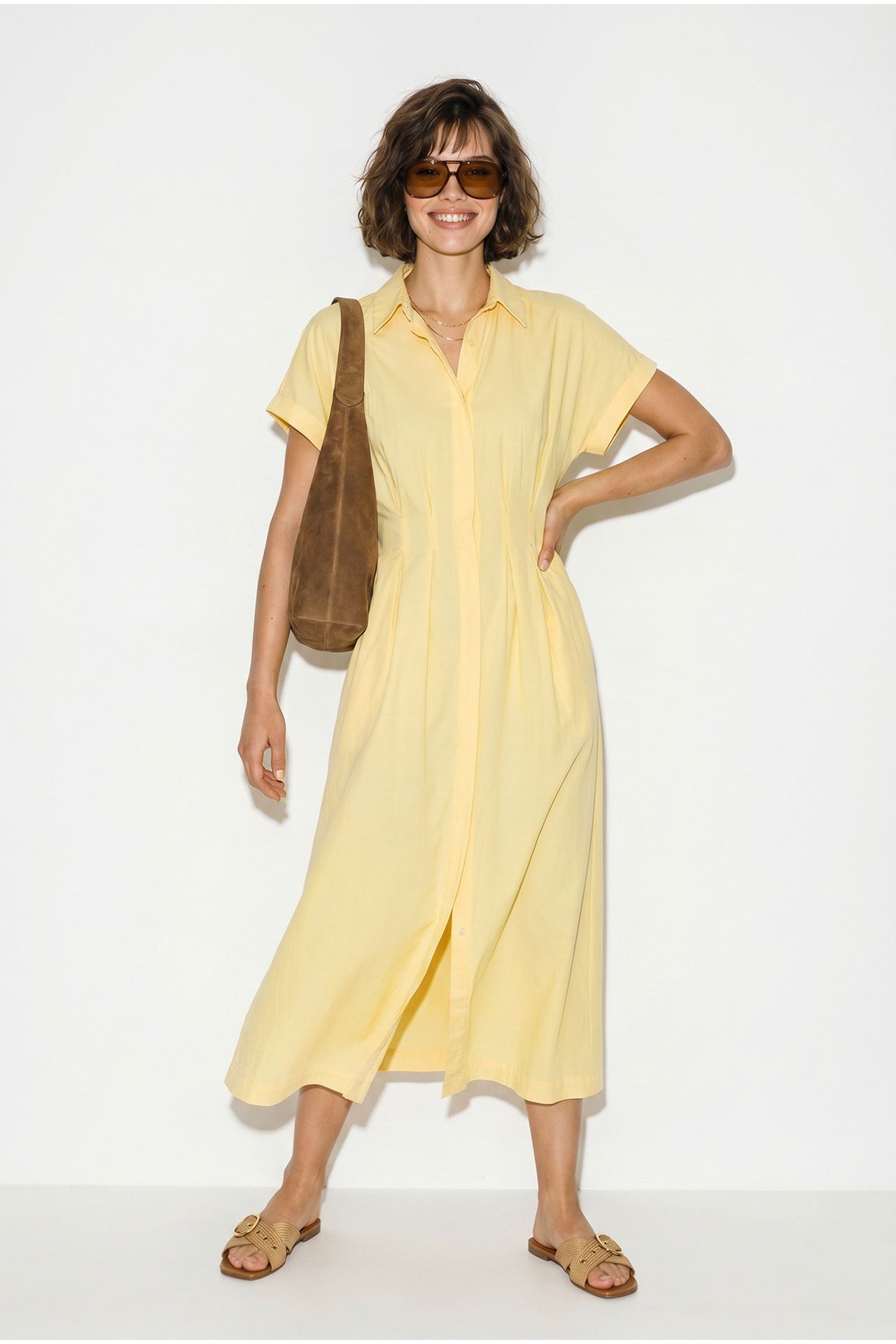 LUCCI Fitted Midi Shirt Dress 3