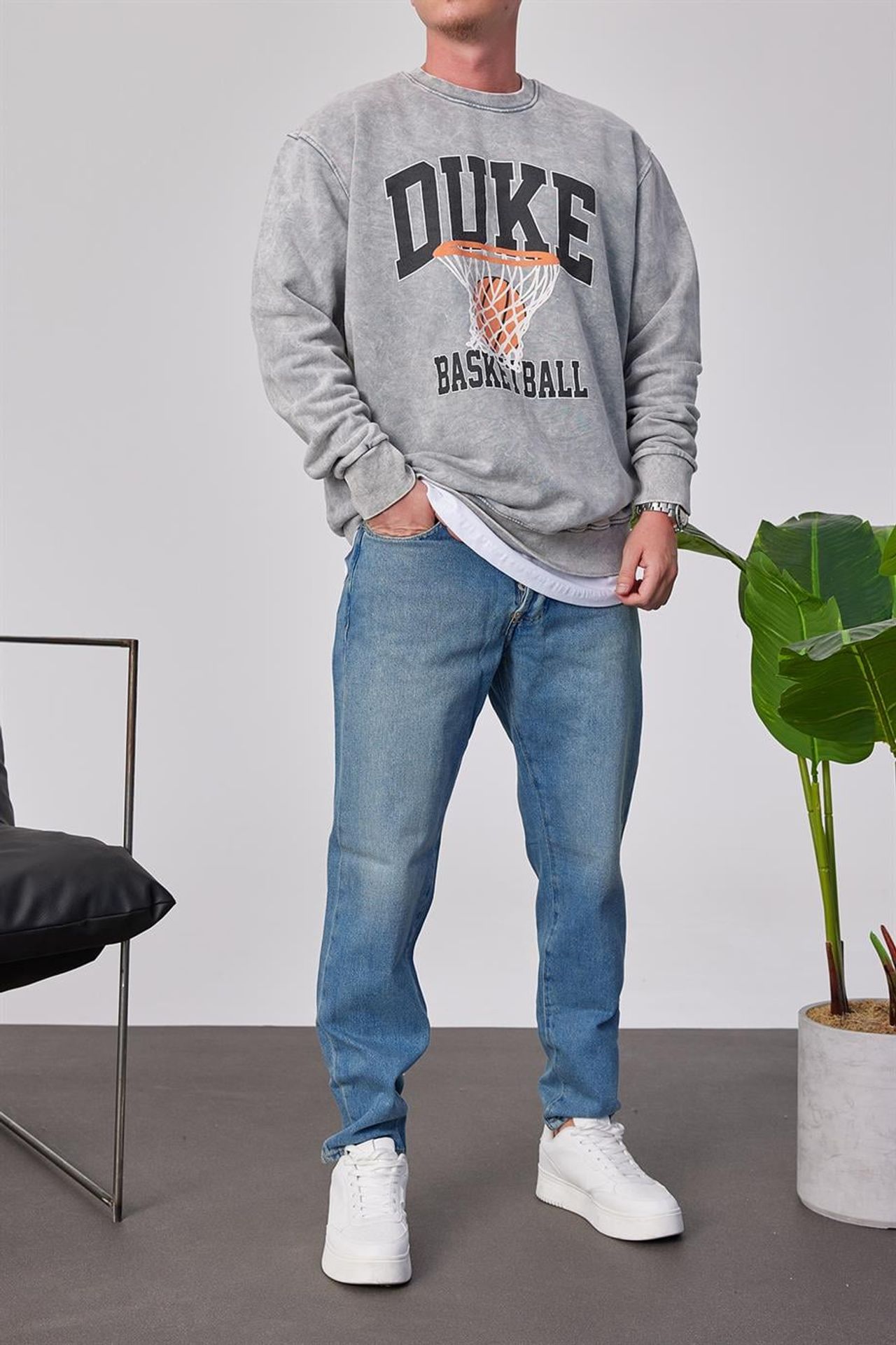 NOMARC Regular Kalıp Bisiklet Yaka Sweatshirt 1