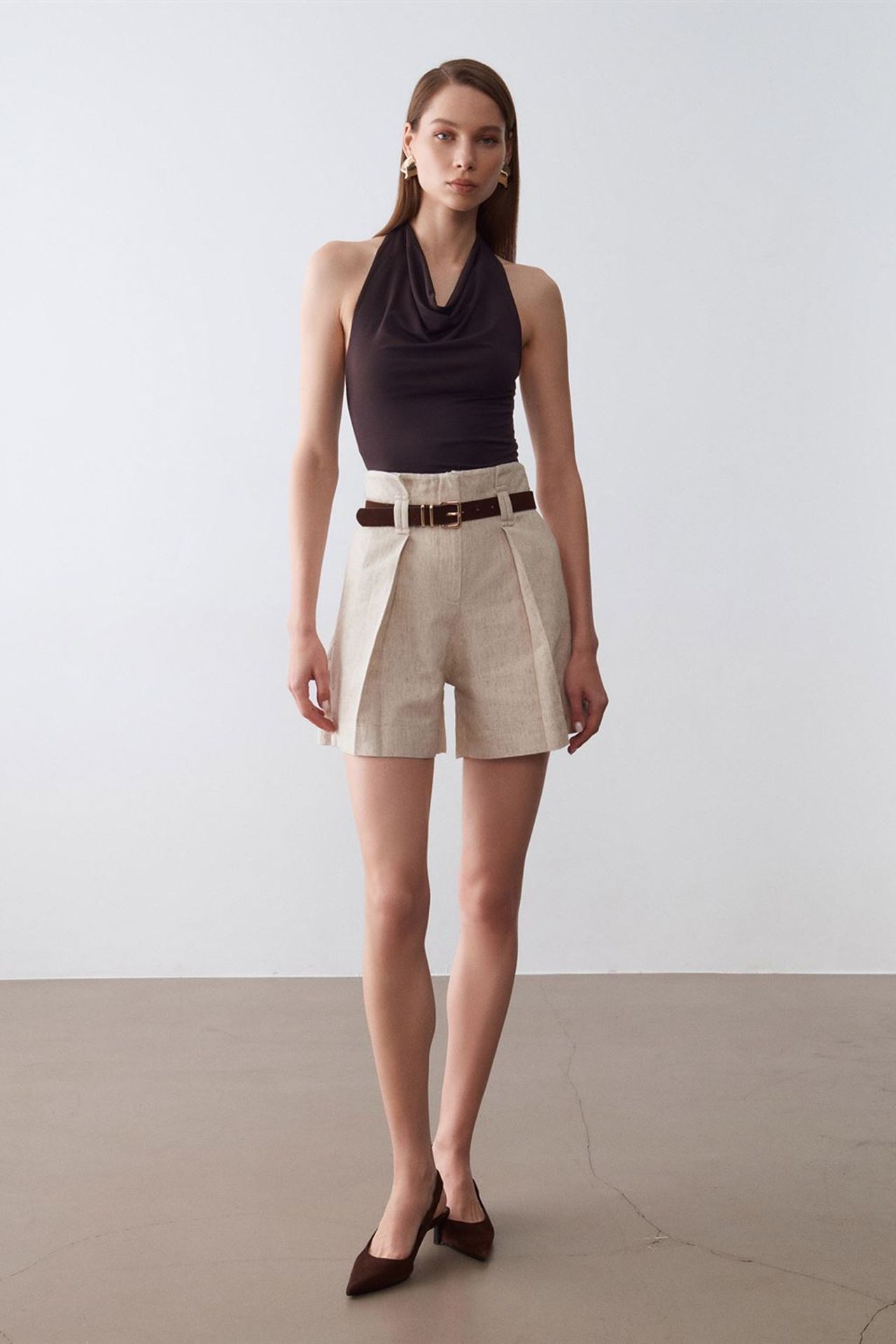 DILVIN Sleeveless Cowl Neck Tie Blouse 5