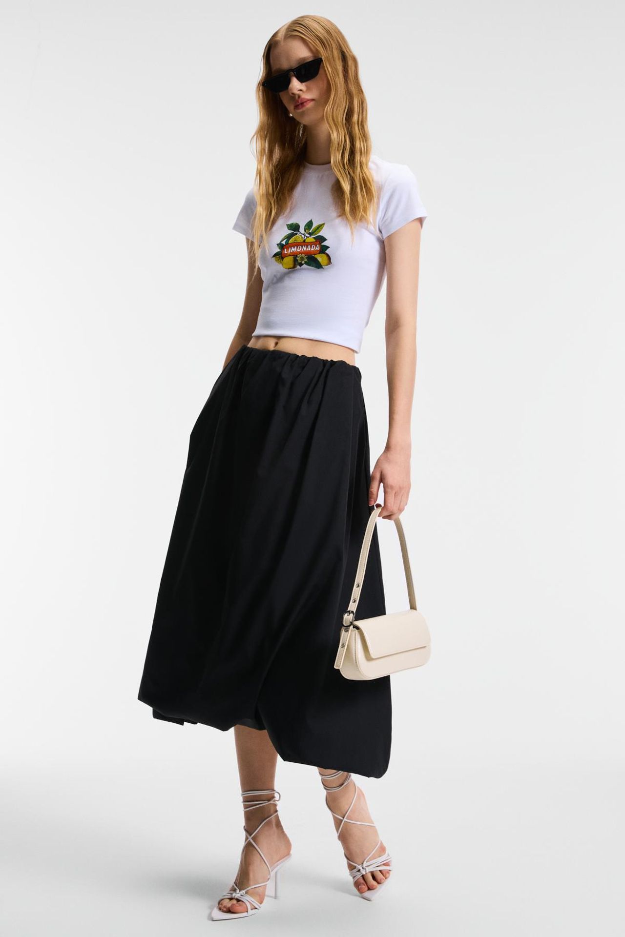 GRIMELANGE Printed Crop Crew Neck T-Shirt 4