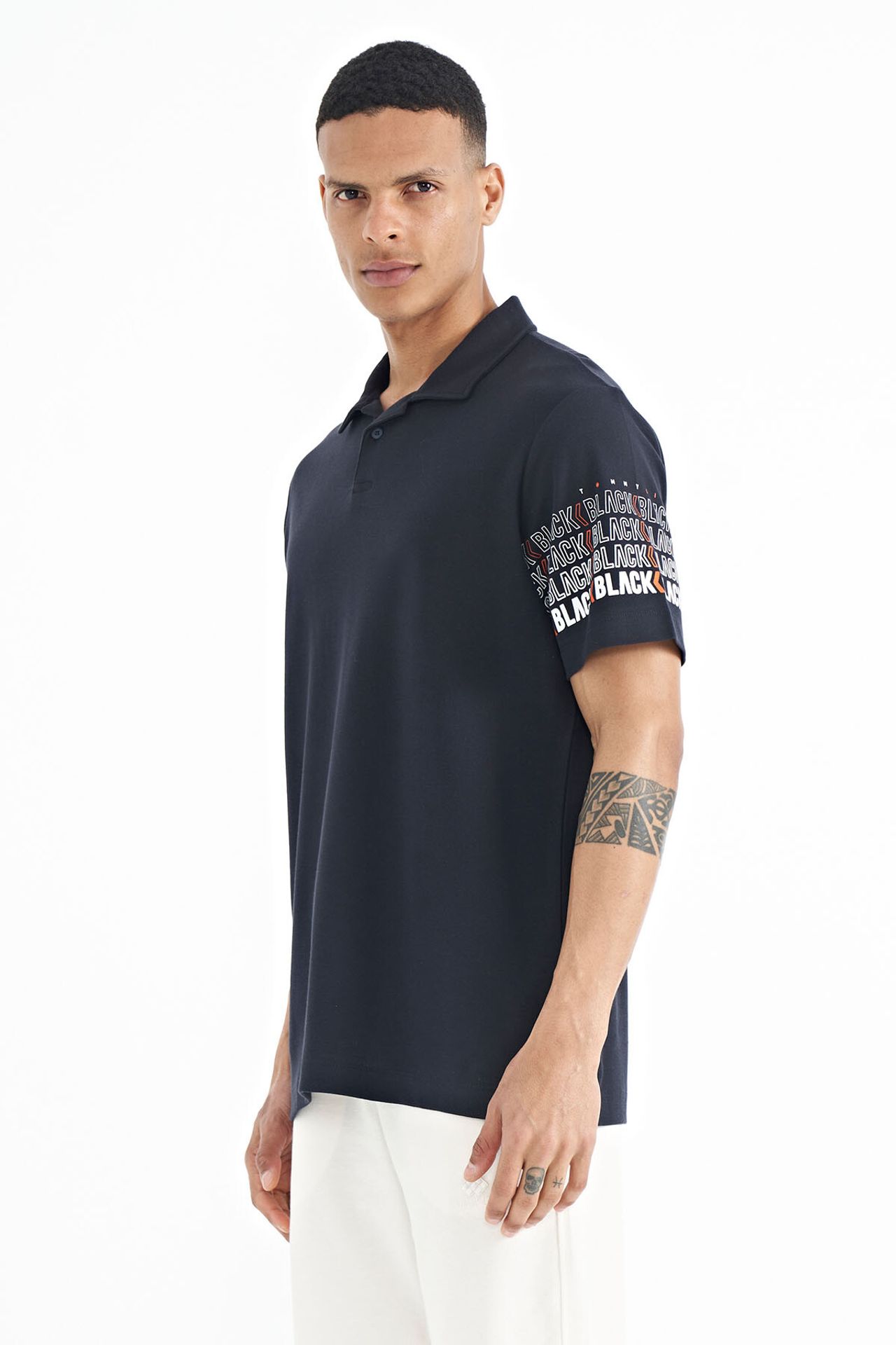 TOMMY Printed Polo Collar T-Shirt 4