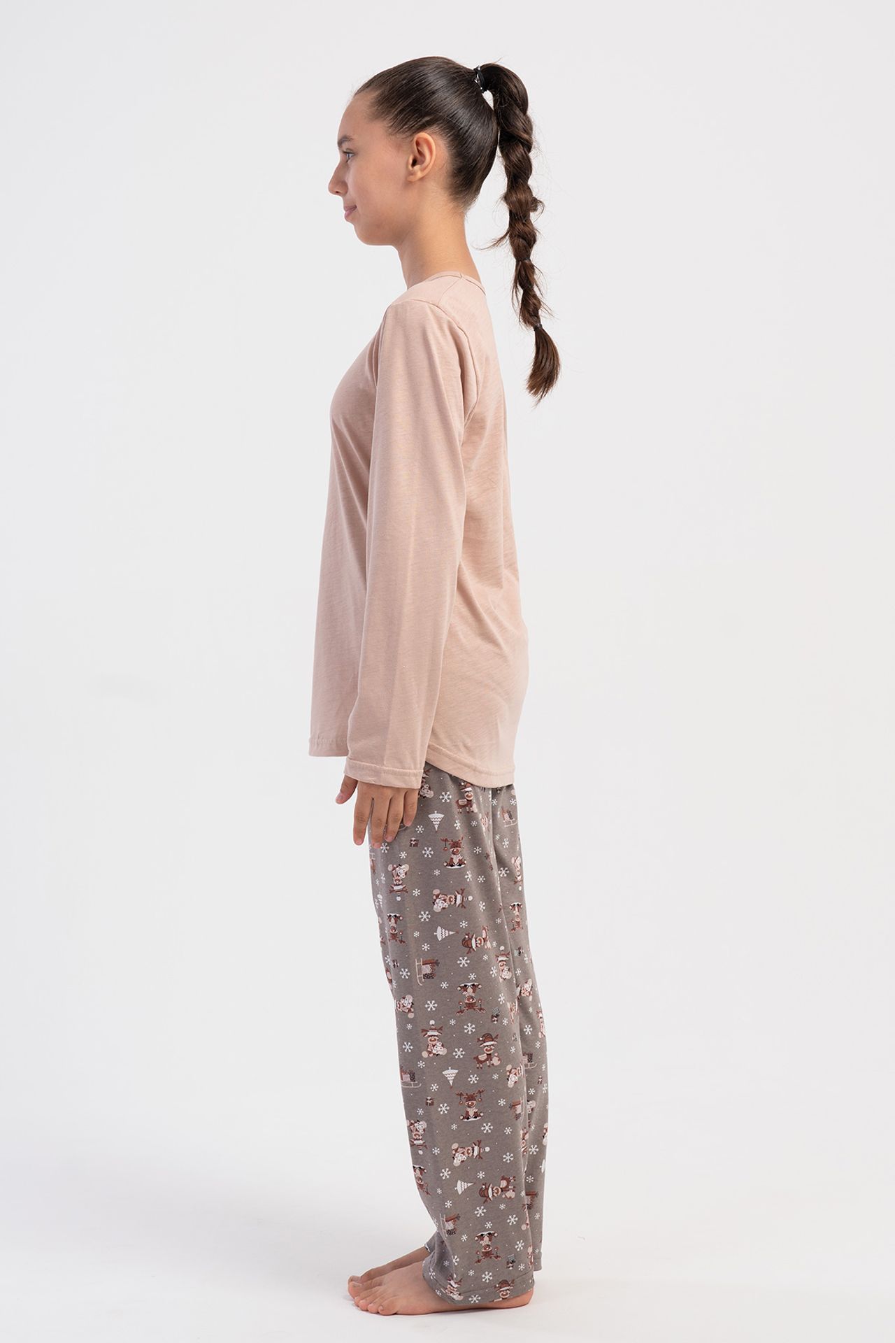 YAKE Rahat Kalıp İki Parçalı Pijama Takımı 4