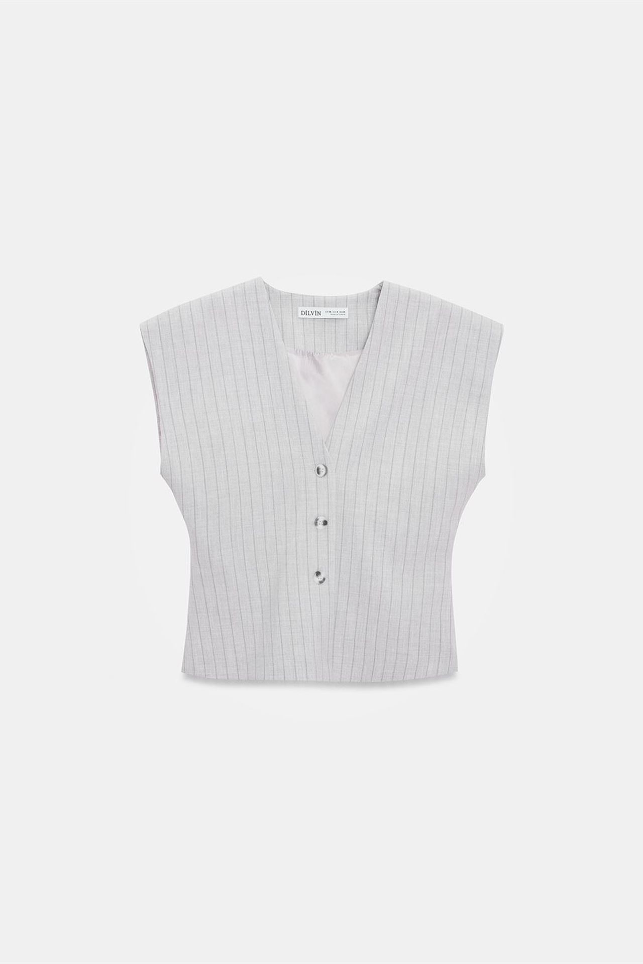 DILVIN Striped V-neck Woven Waistcoat 5