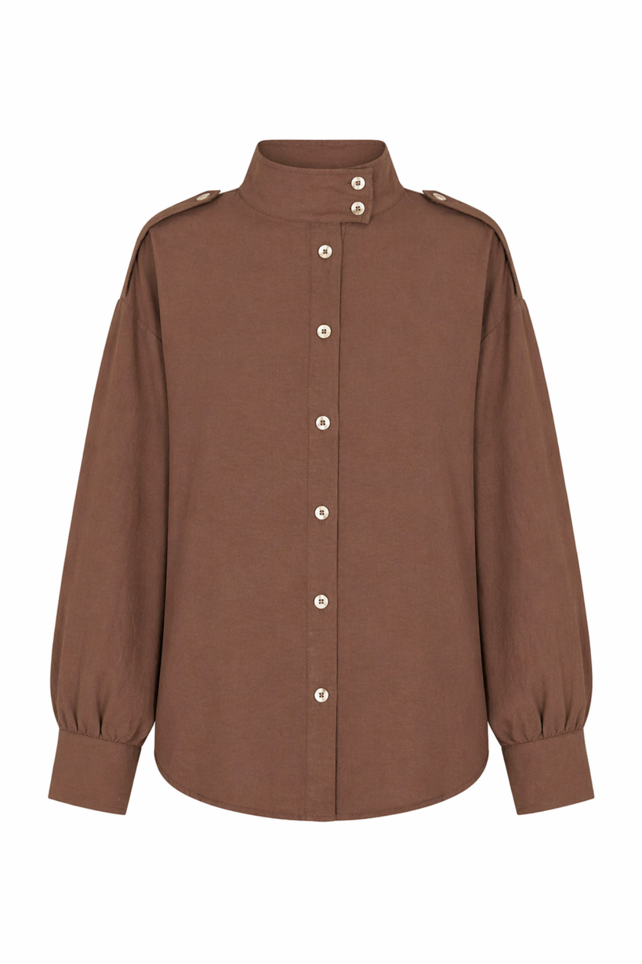 MIXRAY Mandarin Collar Button-Up Casual Shirt 1