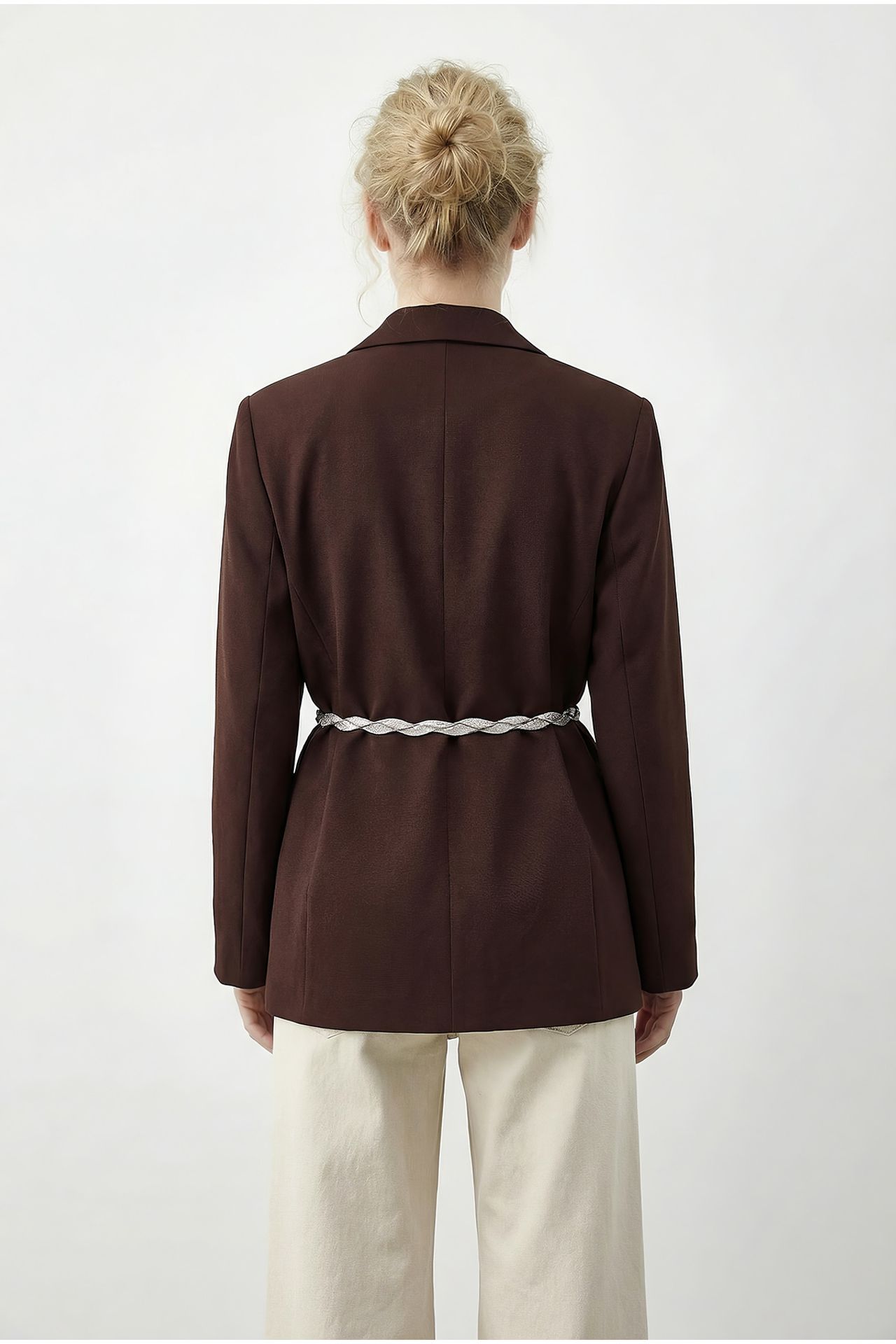 LUCCI V-Neck Belted Blazer Jacket 4