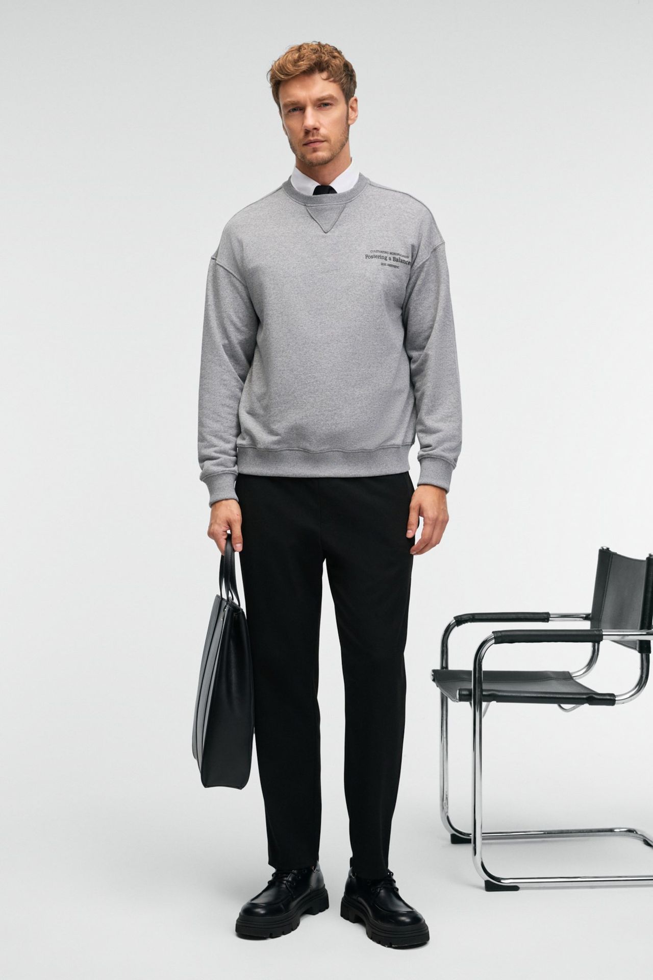 GRIMELANGE Fitilli Bisiklet Yaka Sweatshirt 1