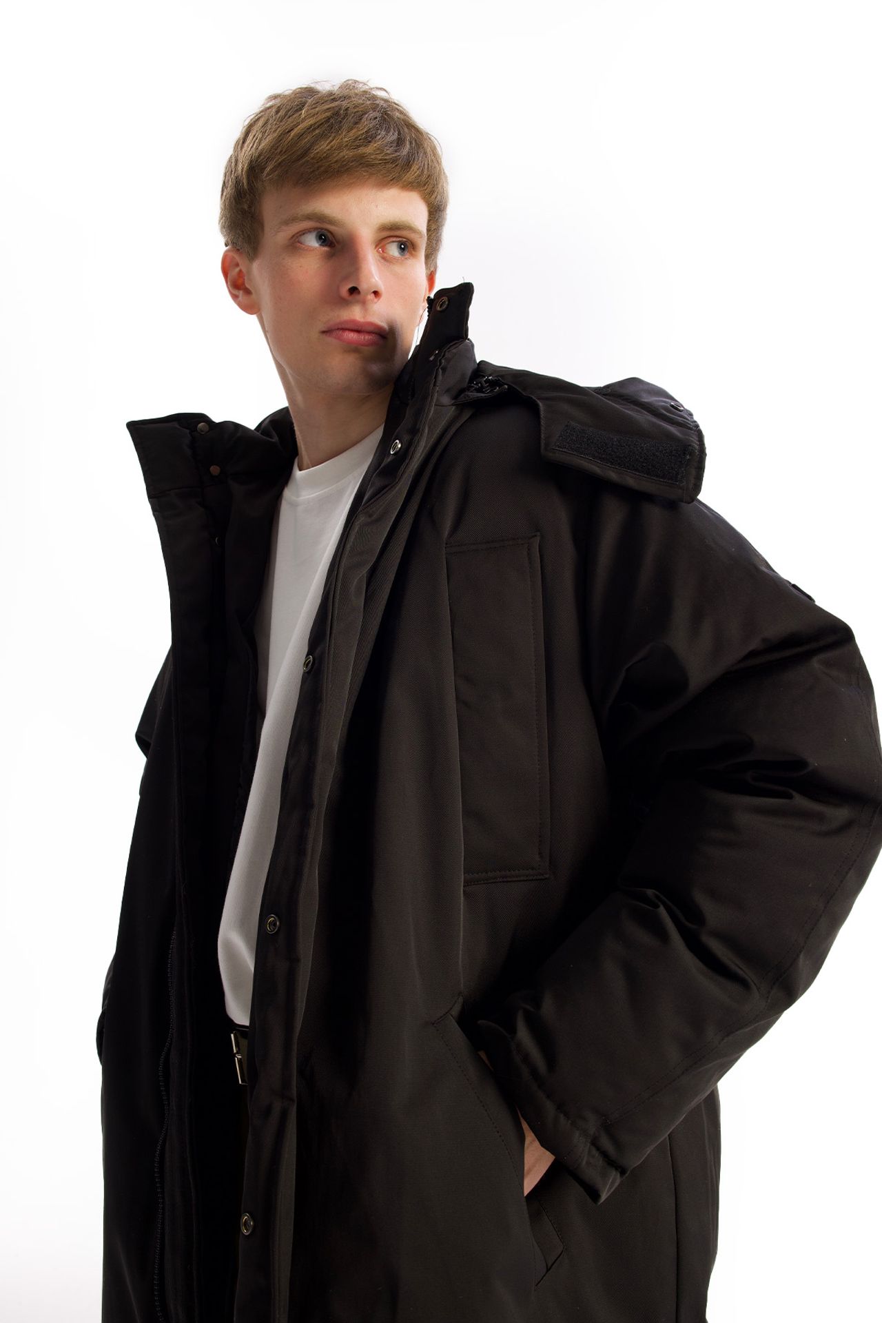 GIESTO Hooded Long Puffer Jacket with Pockets 2