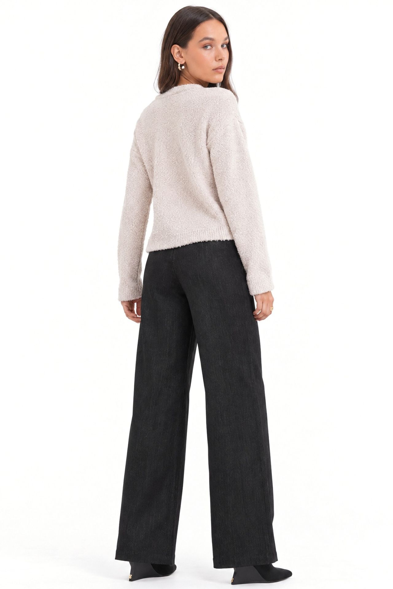 Mixray Plush Textured Crop Knit Sweater 4
