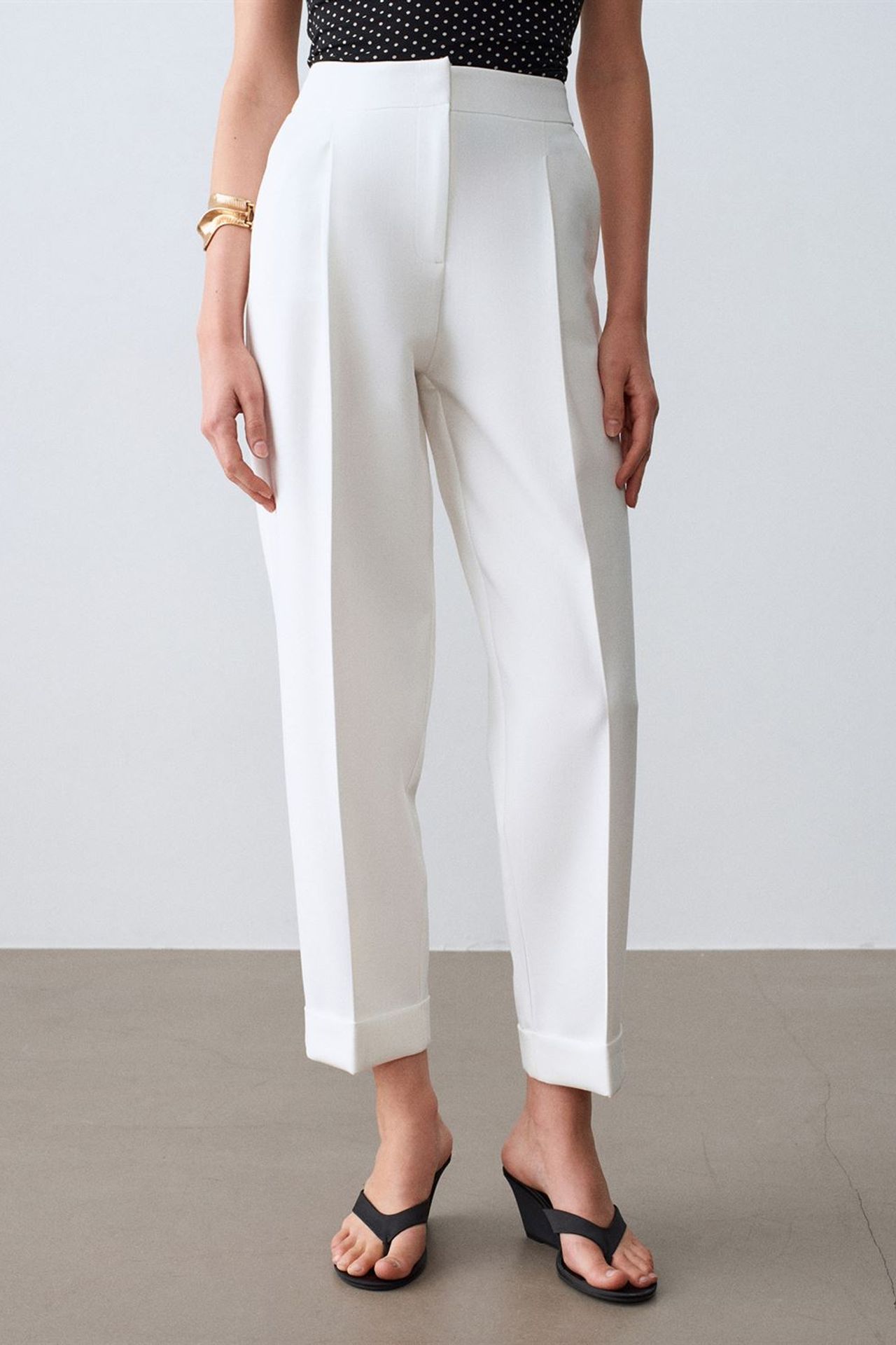 DILVIN Women's High-waist Straight-leg Tailored Trousers 3