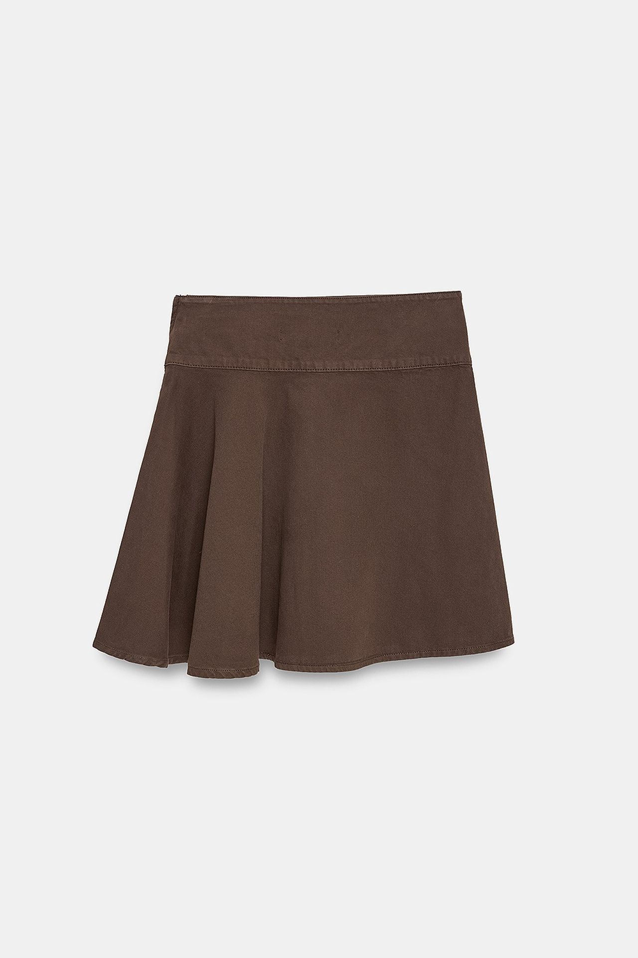 DILVIN High-Waist Cotton Poplin A-Line Mini Skirt 6