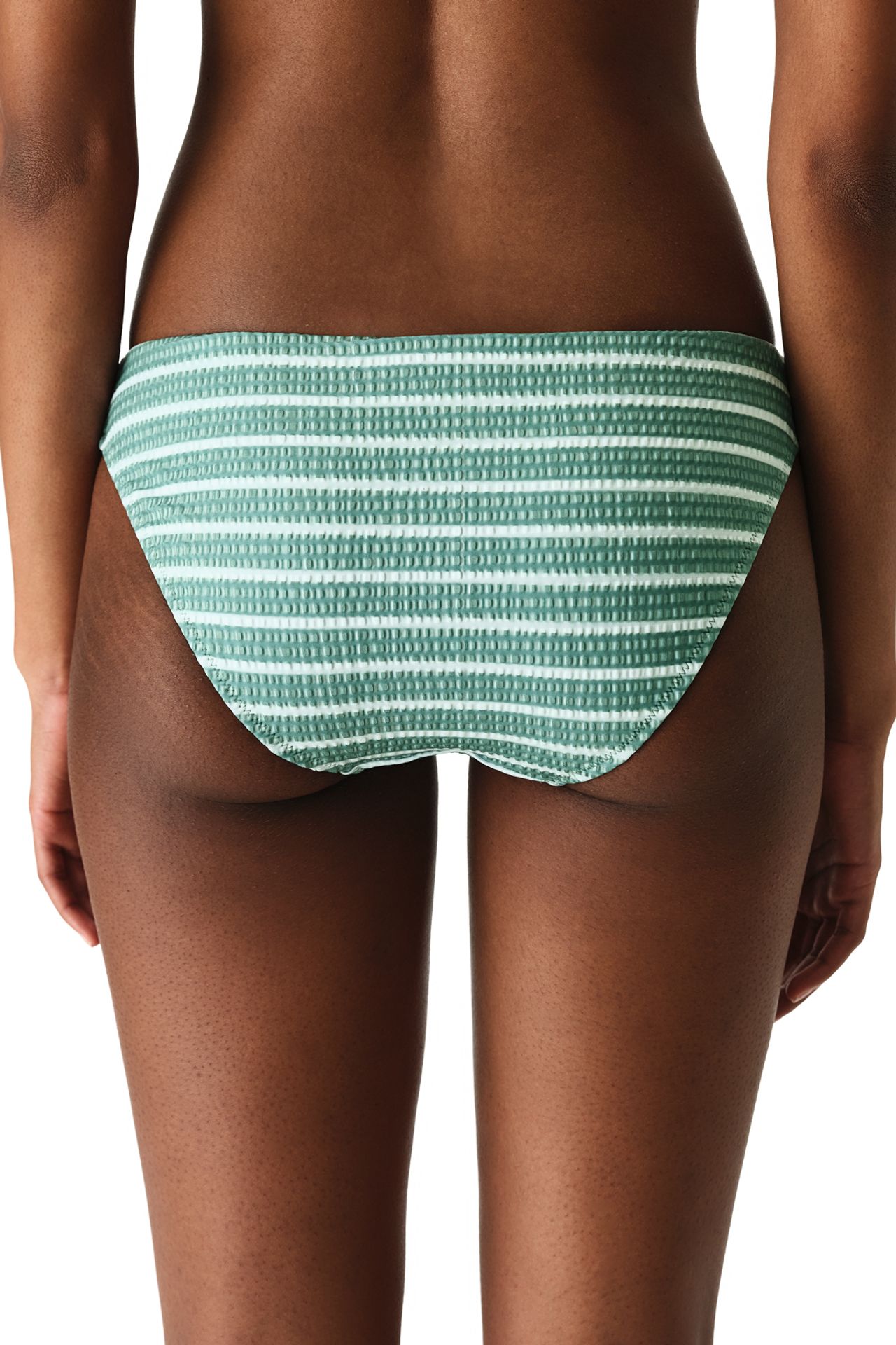 PENTI Maela Striped Textured Mid Waist Bikini Bottom 2