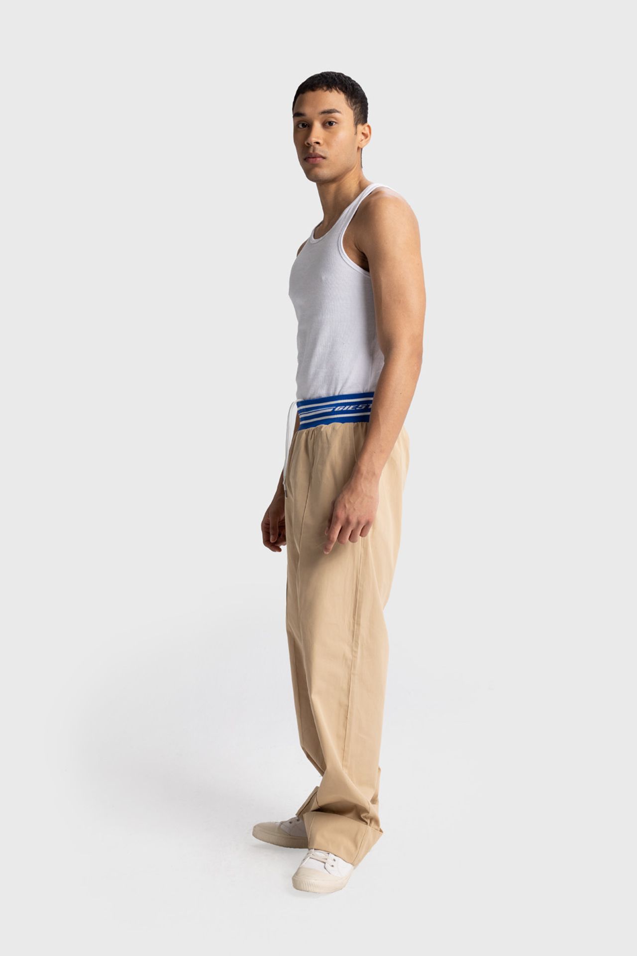 GIESTO Men's Cotton Poplin Wide-Leg Knit Pants 2