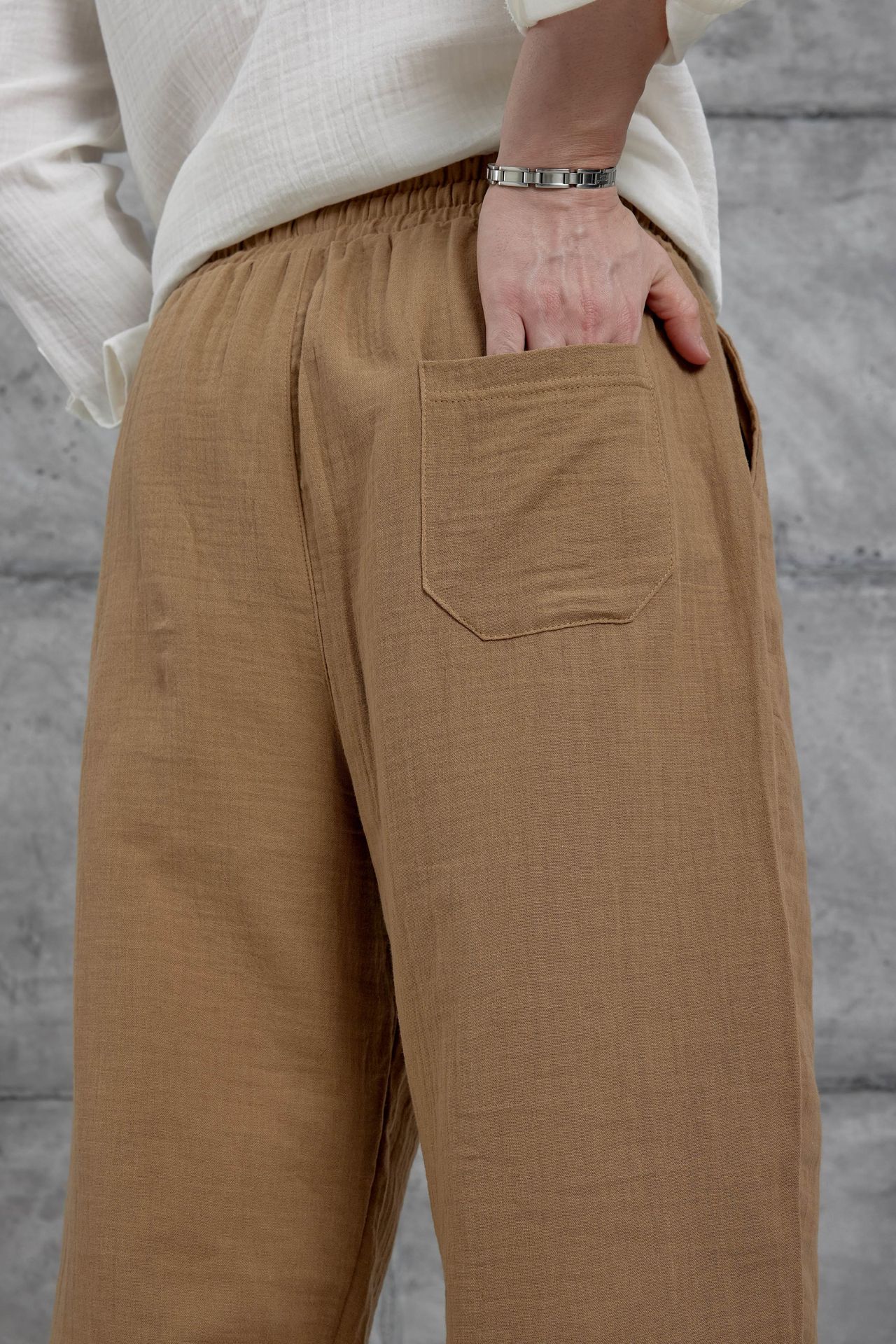 NOMARC Lastikli Bel Geniş Paça Pantolon 5
