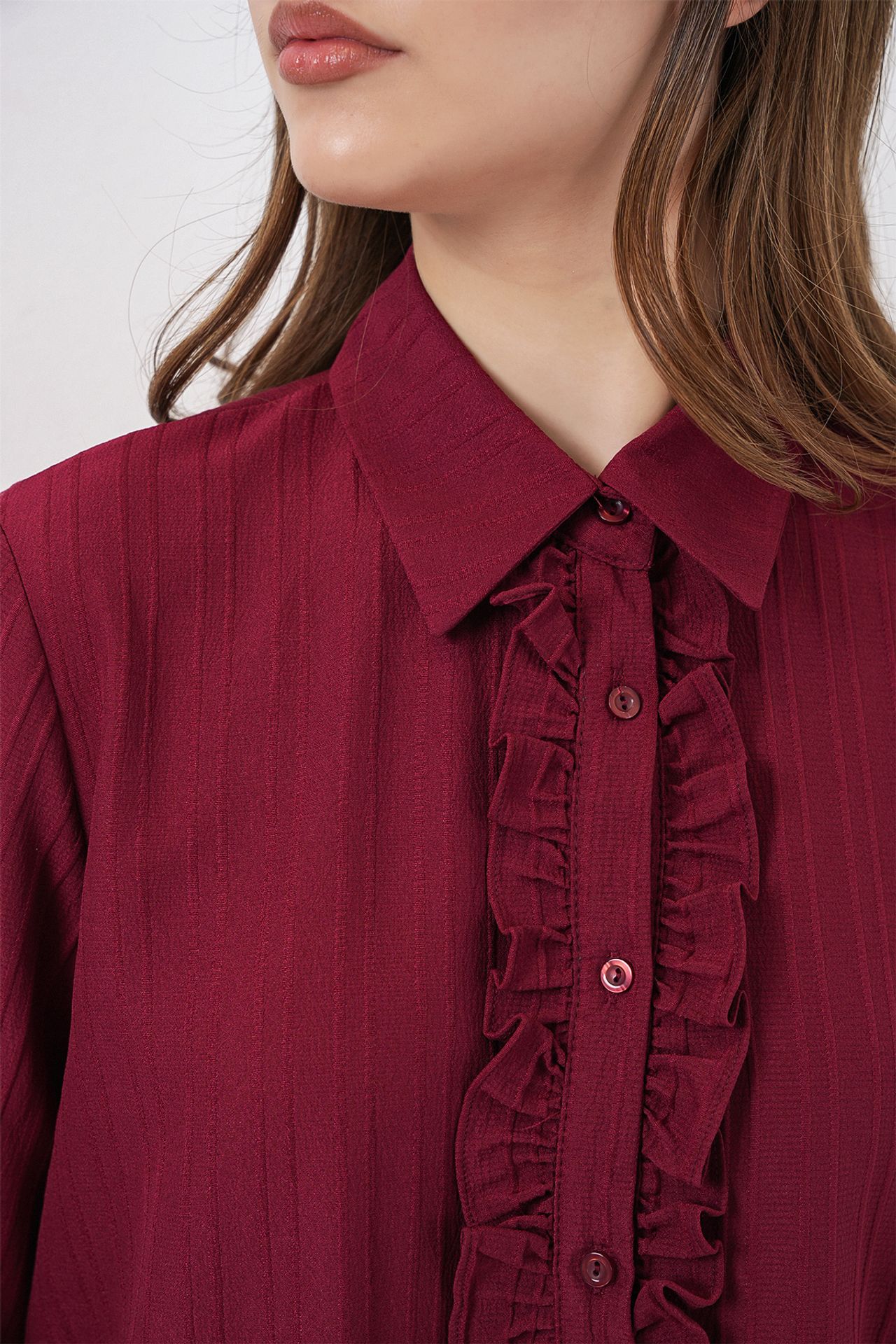 BDART Ruffle Detailed Textured Shirt 5
