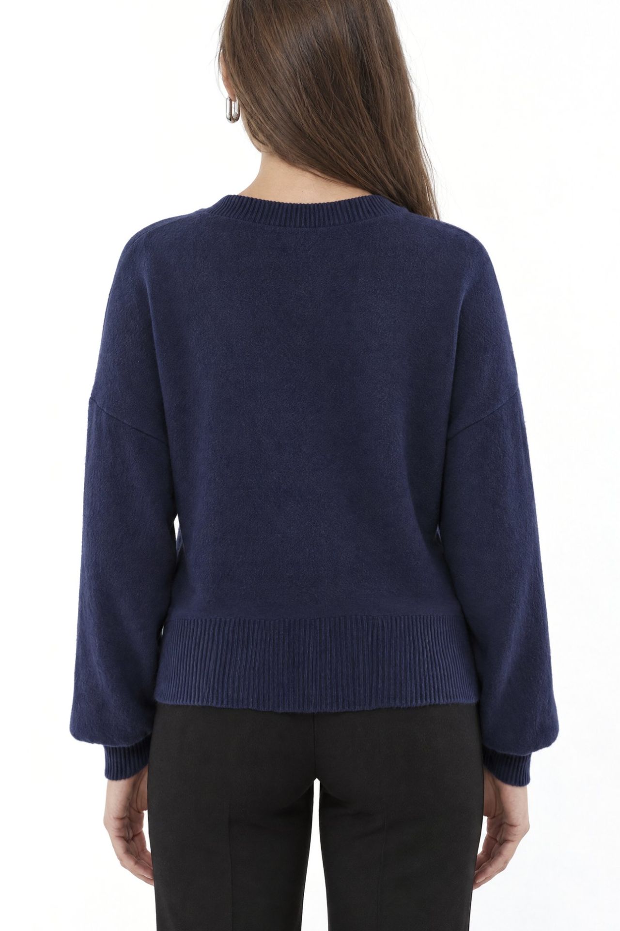 BUSEM Kadın Kısa V Yaka Sweatshirt 4