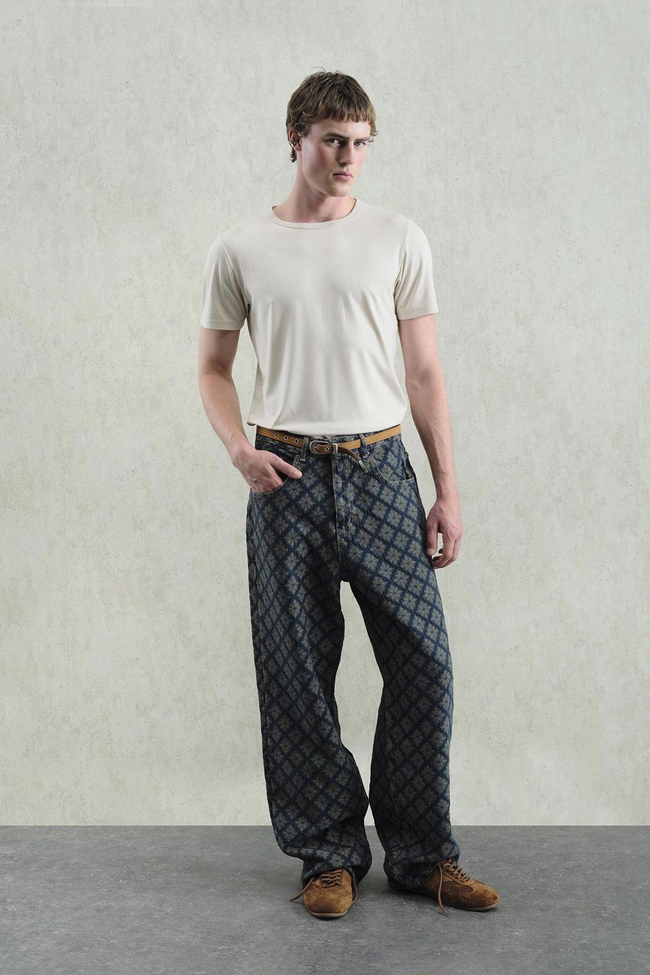 GIESTO Baggy Fit Printed Denim Jeans 1