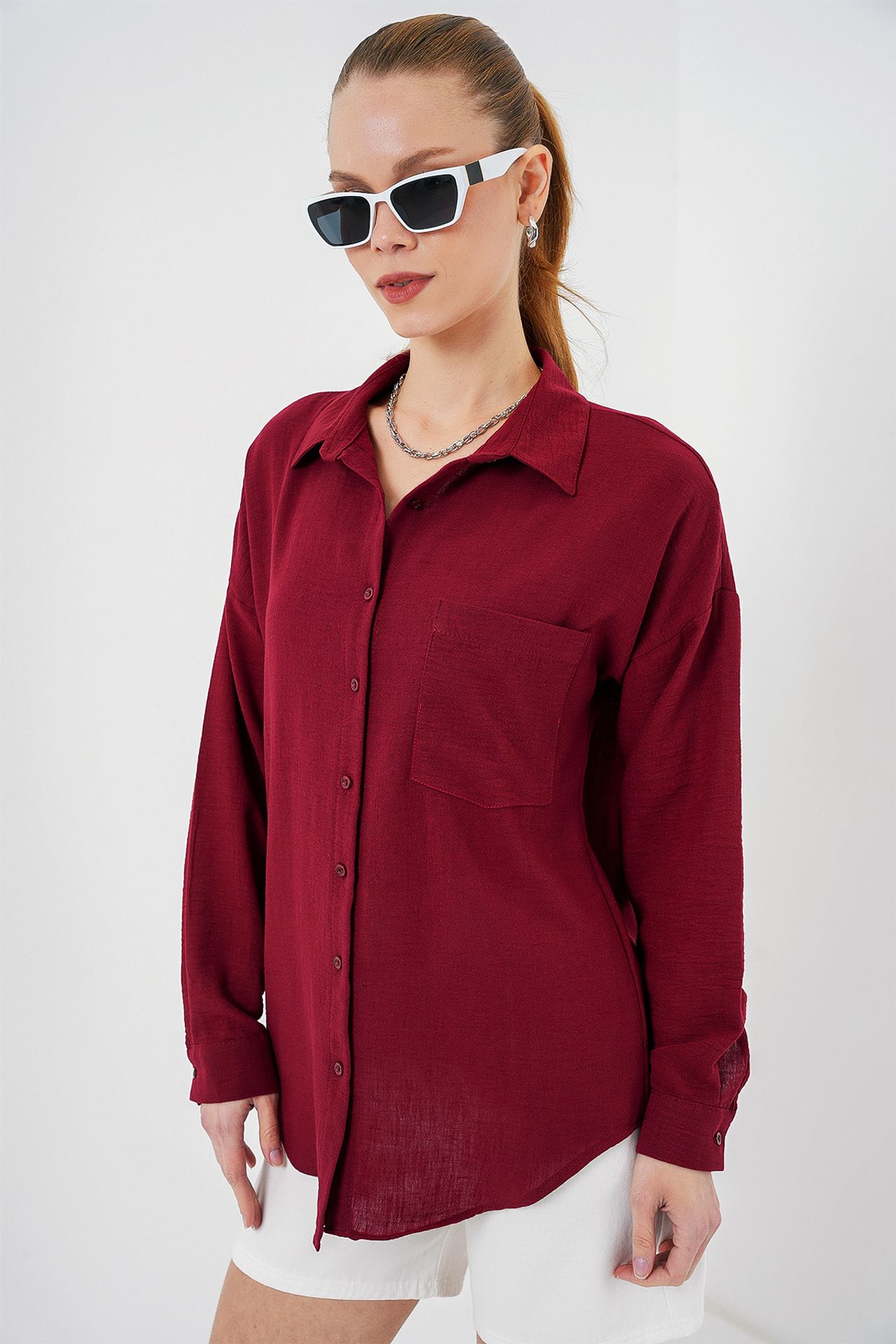 BDART Linen Blended Shirt with Button Closure 3