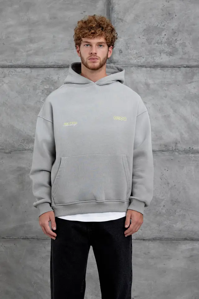 NOMARC Geniş Kesim Kapüşonlu Logolu Cepli Hoodie