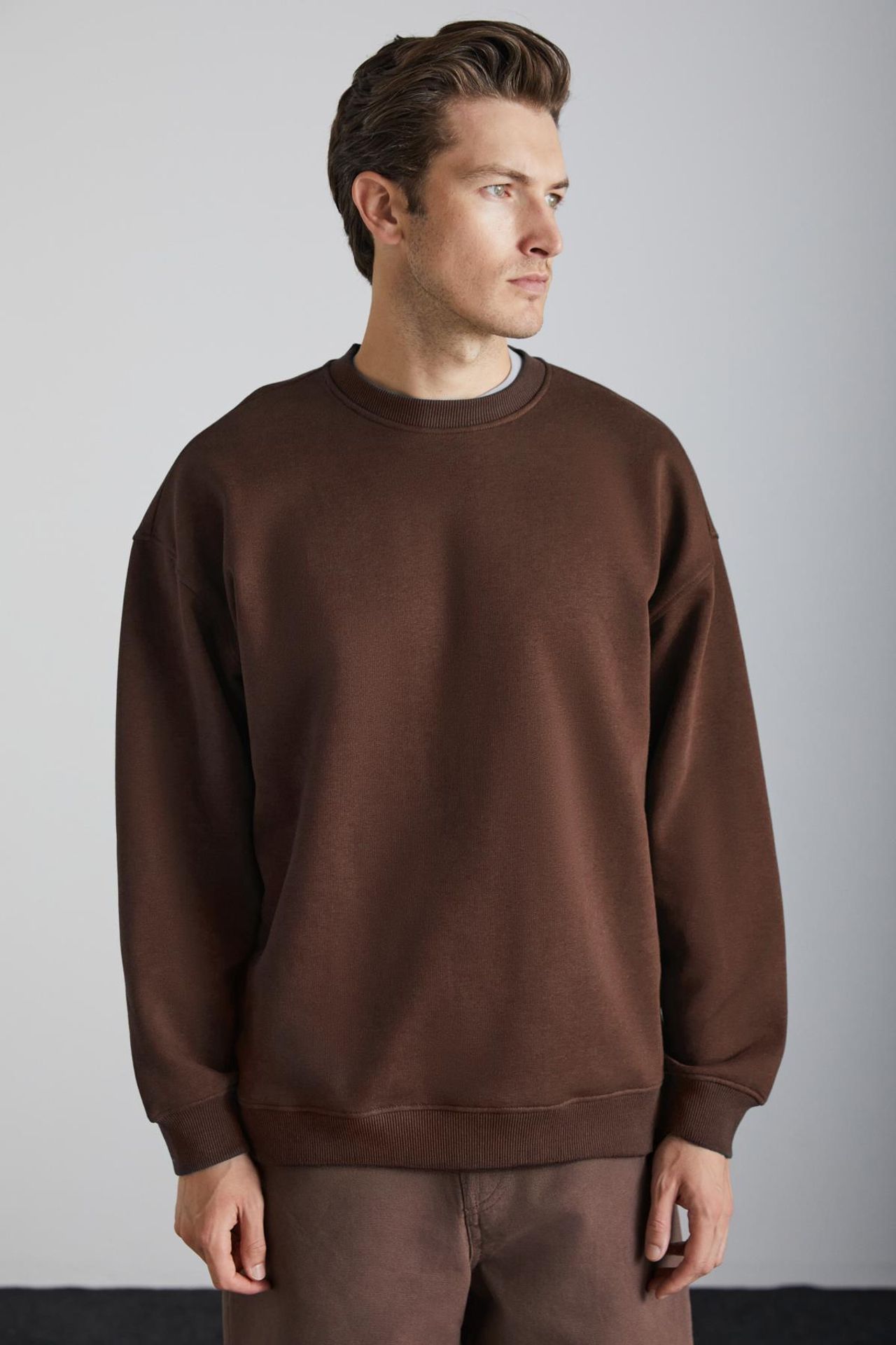 GRIMELANGE Bol Kesim Fitilli Bisiklet Yaka Sweatshirt 3