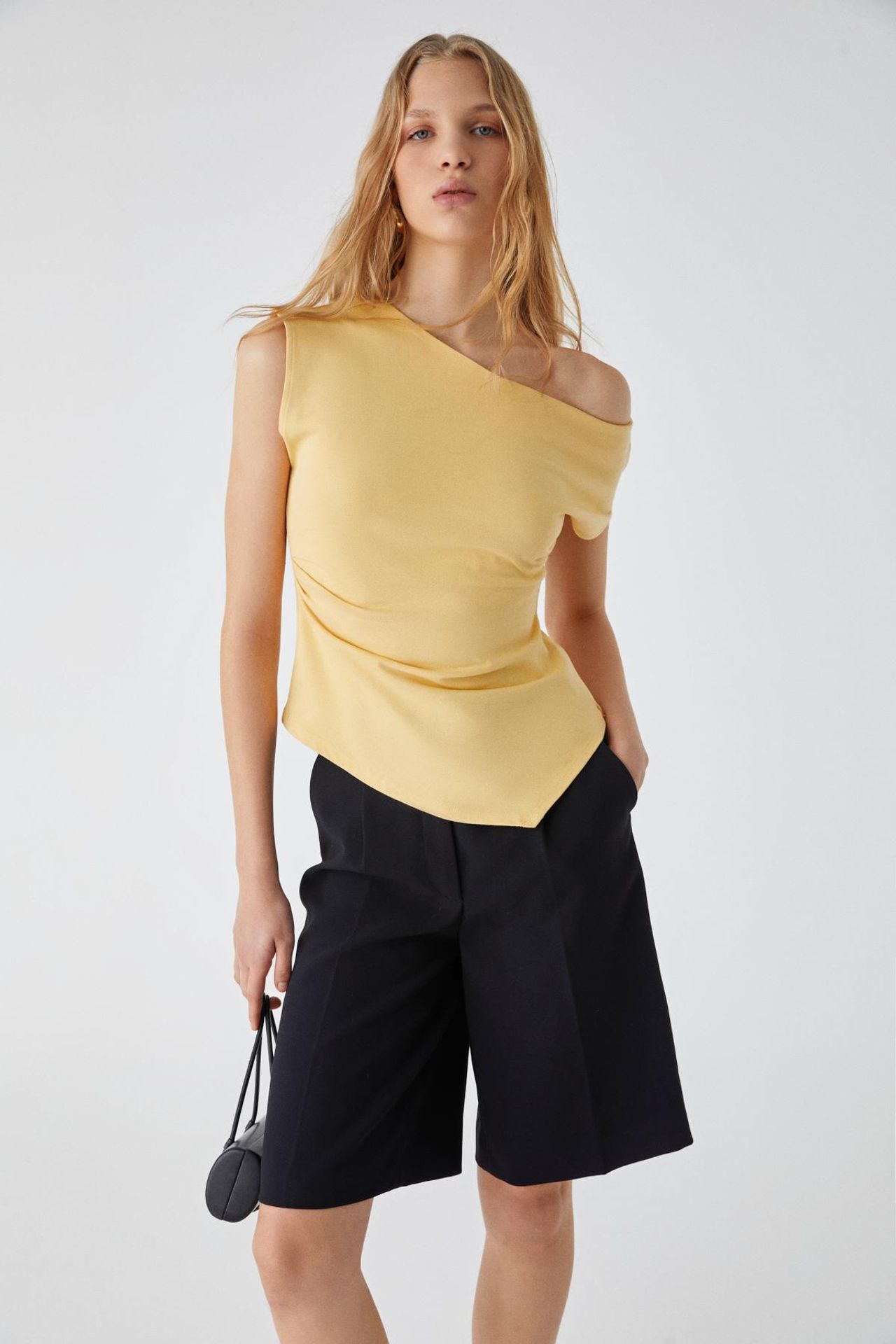 GRIMELANGE Asymmetrical One-Shoulder Blouse 1