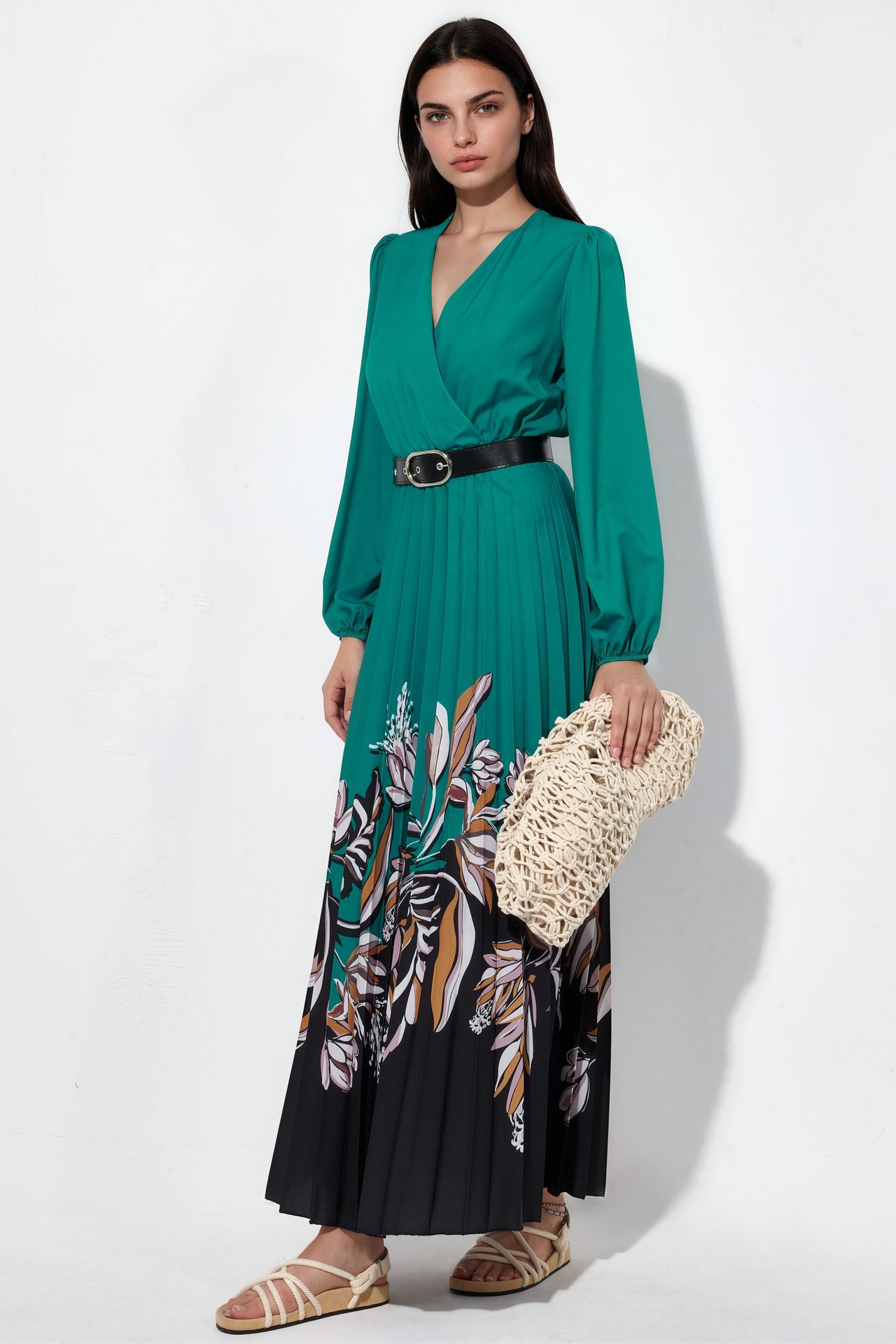 MSN Floral Midi Dress With Belt 2
