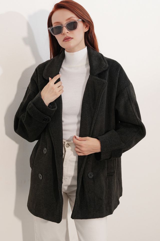 BDART Relaxed Fit Shawl Collar Buttoned Coat