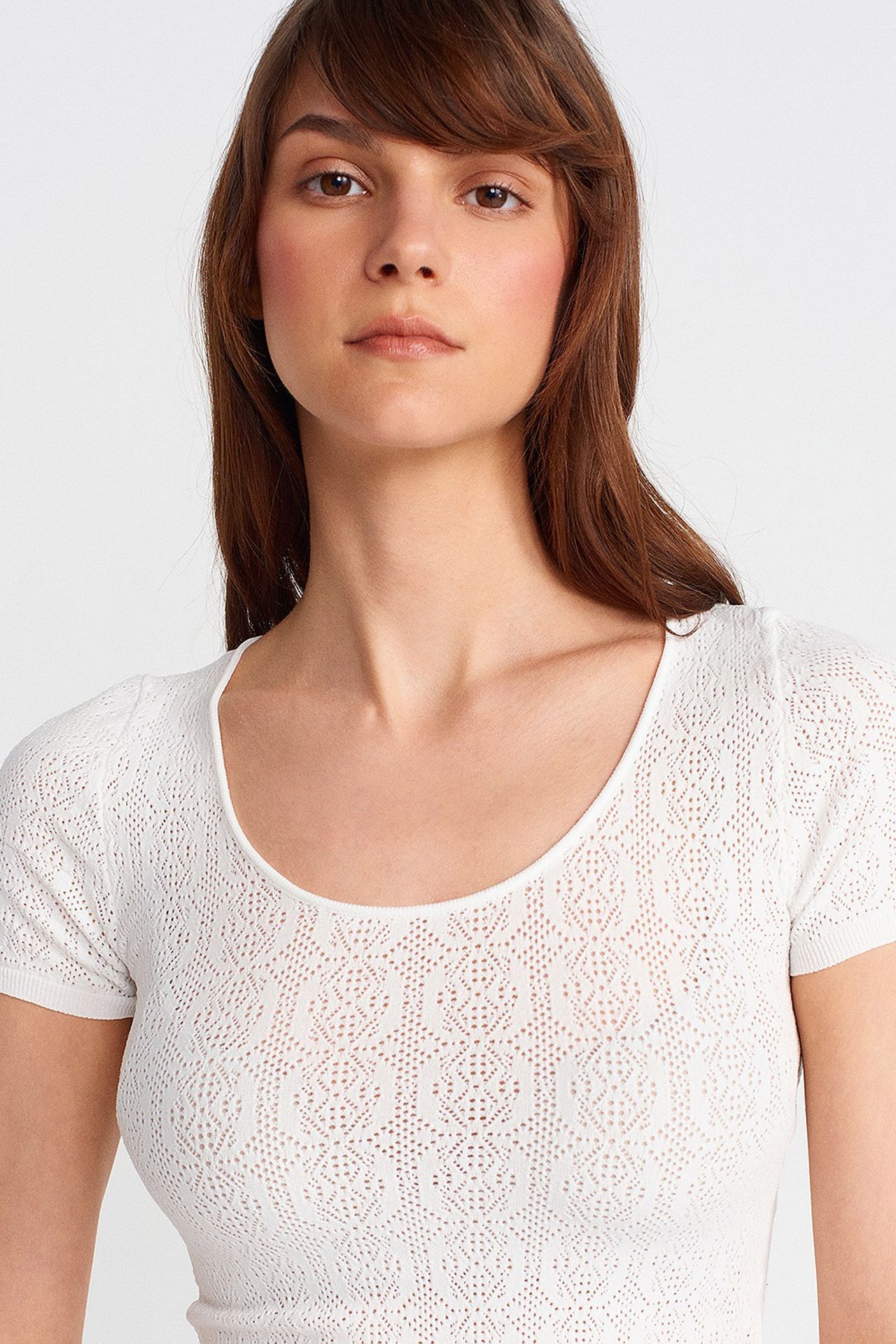 DILVIN Slim Fit Ribbed Textured Blouse 3
