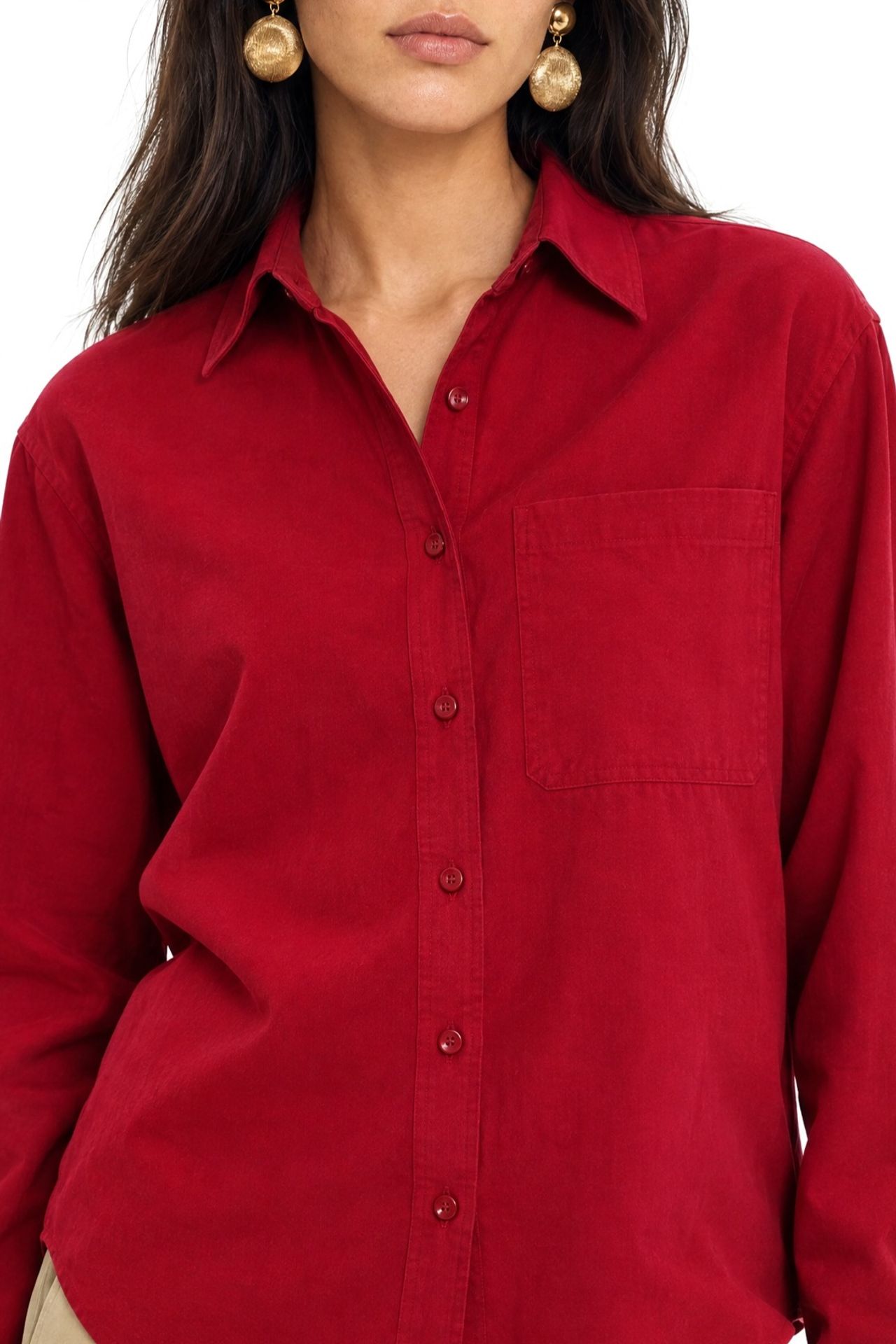Mixray Long Sleeve Button-Up Shirt with Pocket 3