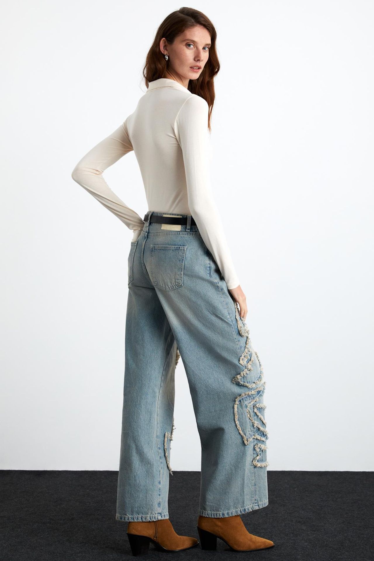 GRIMELANGE Slim Fit Polo Collar Blouse 6