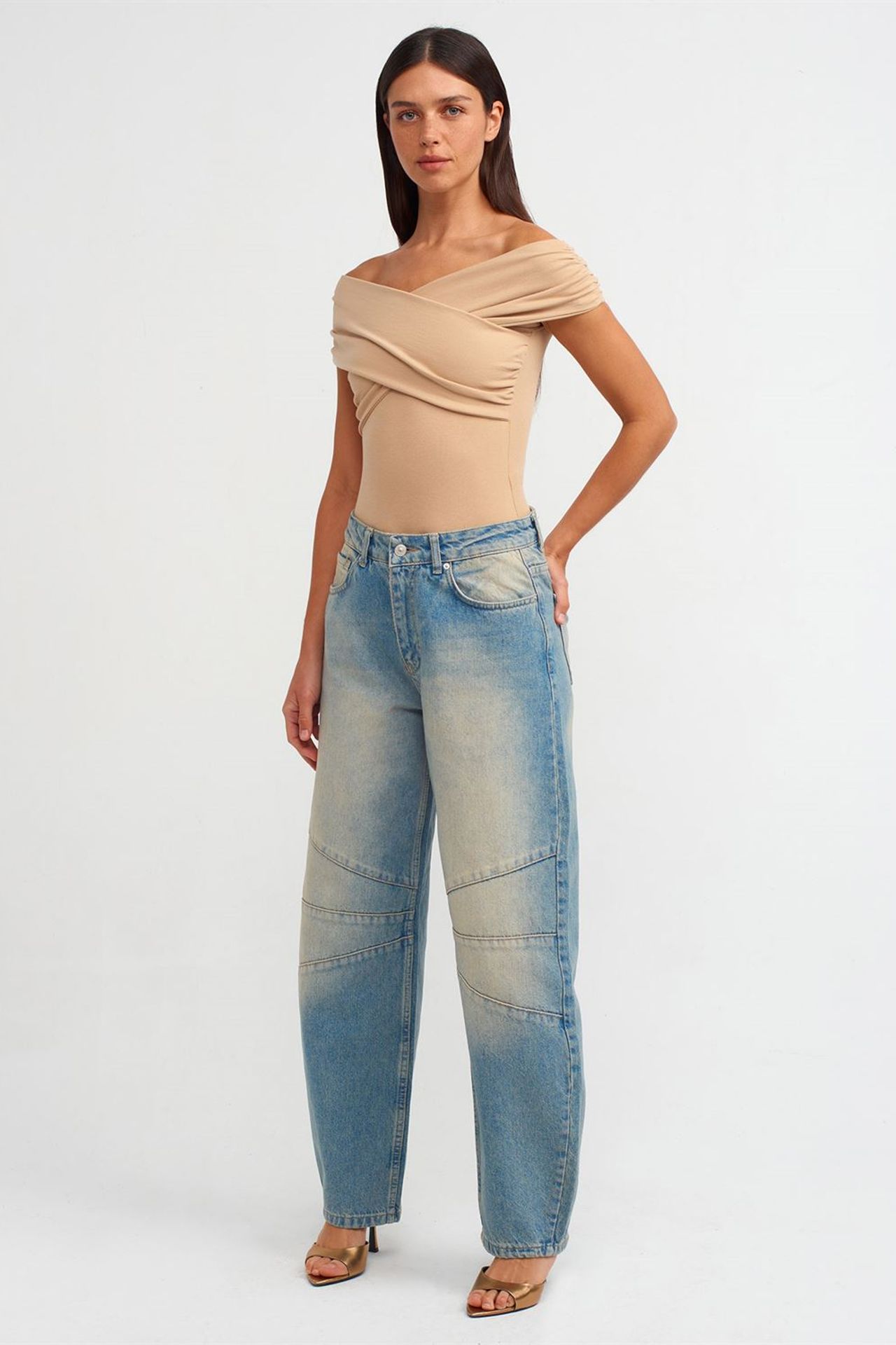 DILVIN Women's Slim-fit Off-shoulder Knit Jumpsuit 3