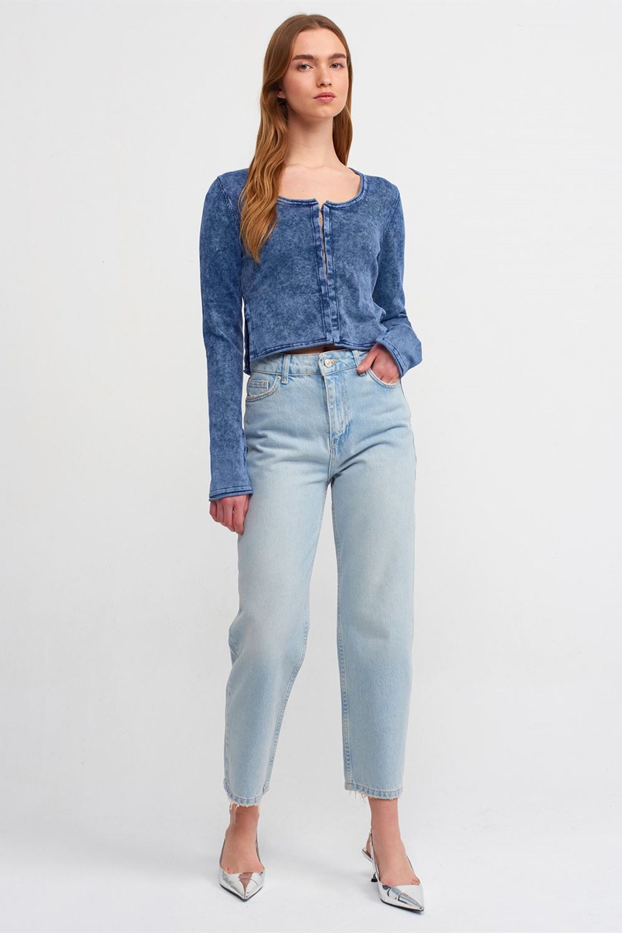 DILVIN Cotton Ribbed Crop Cardigan 3
