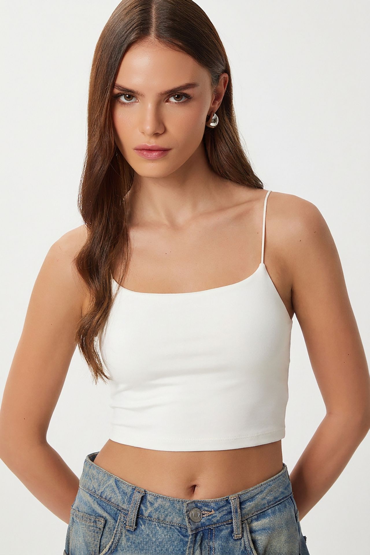 ISTANBUL Slim Fit Square Neck Crop Top 4