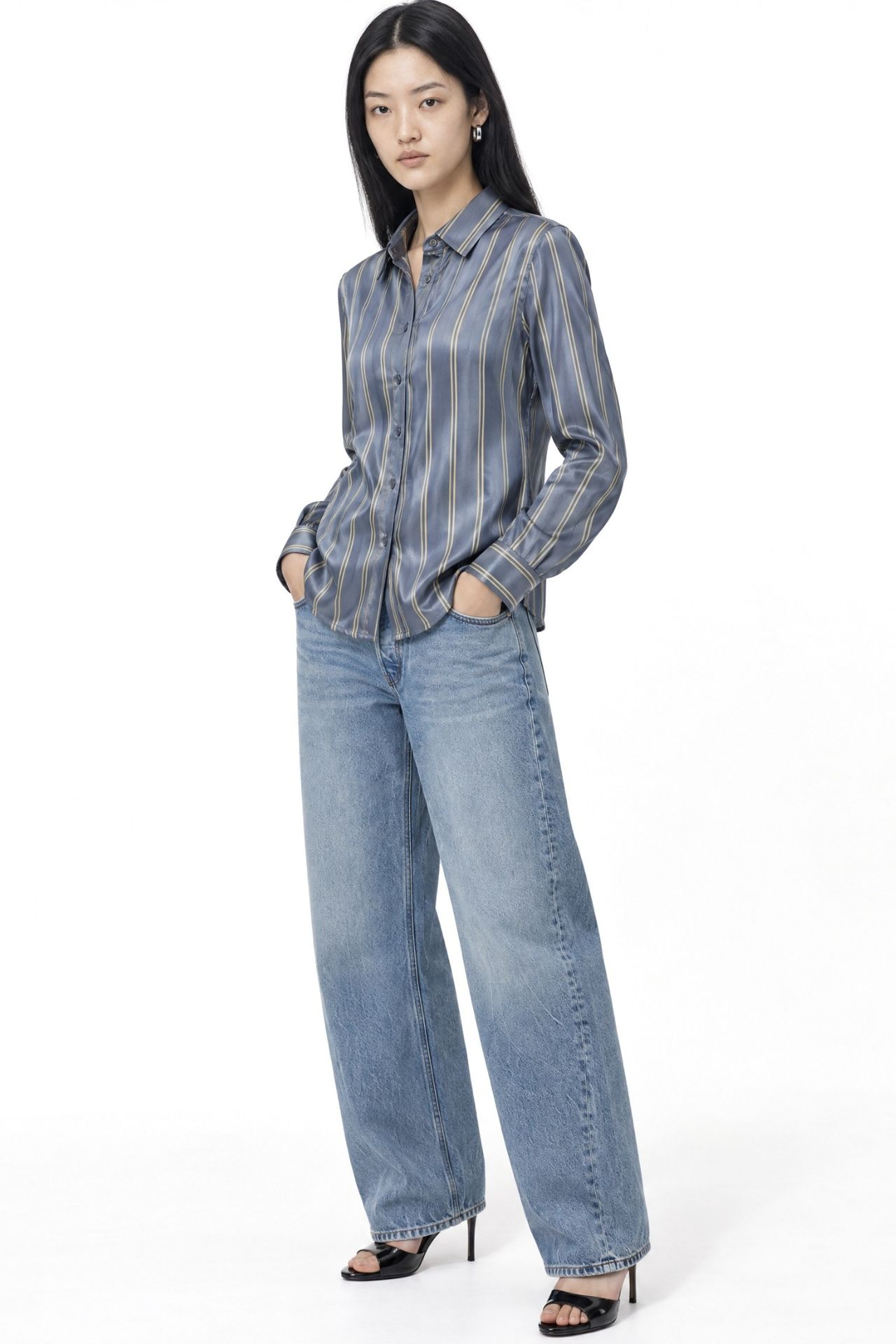 MIXRAY Women's Striped Shirt 2