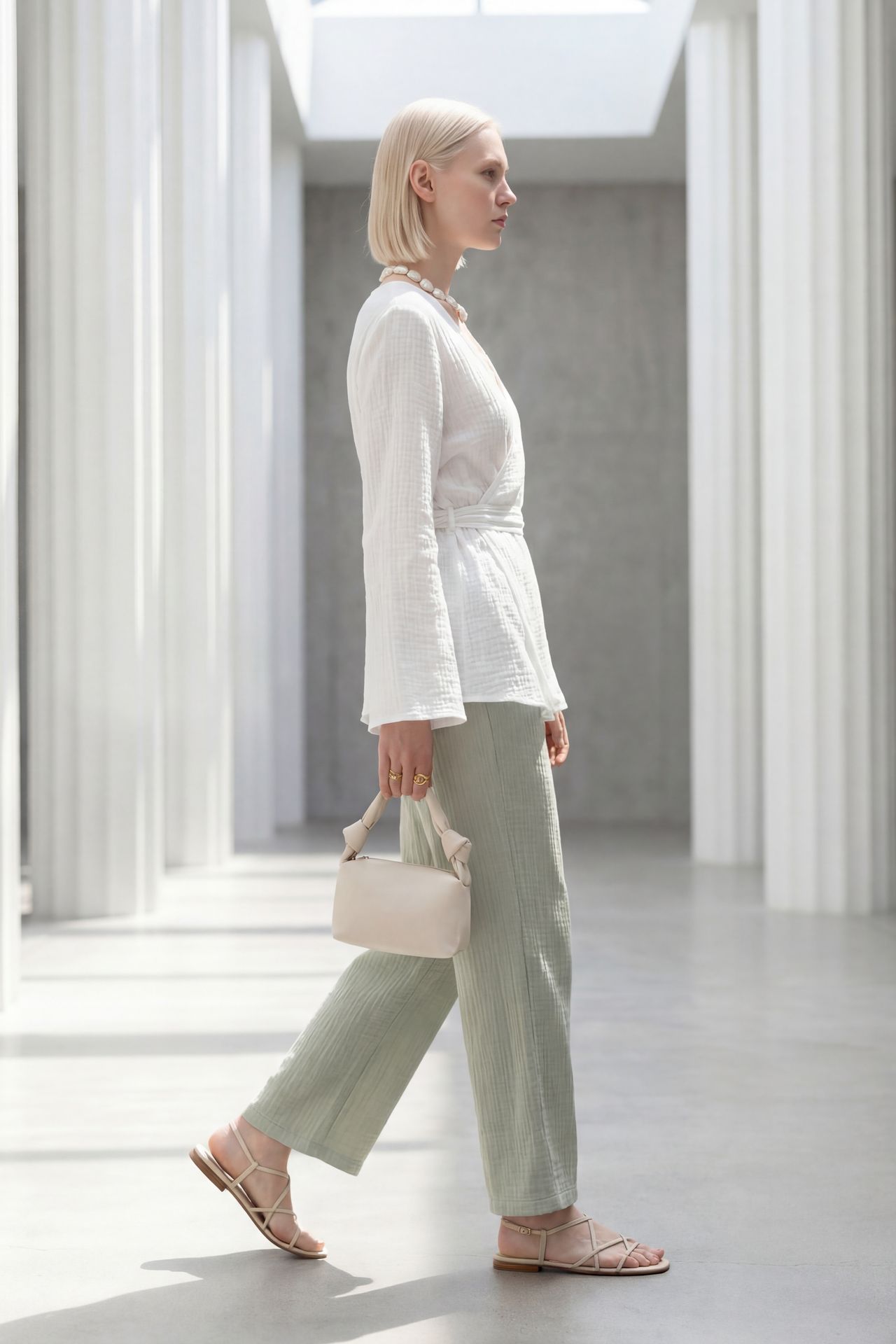 MY FASHION Elastic Waist Straight Leg Pants 4