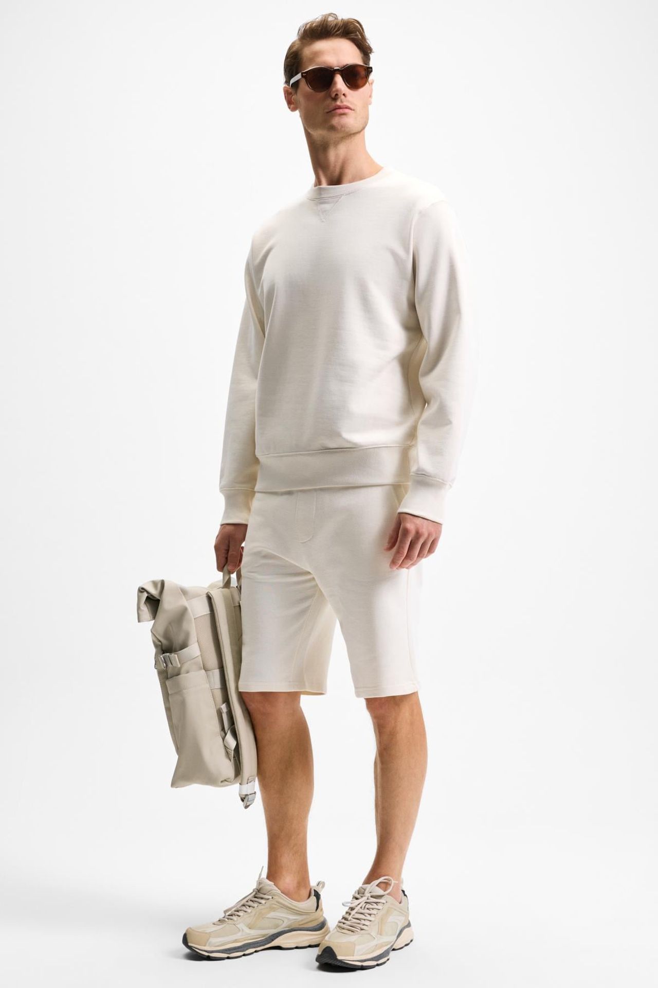 GRIMELANGE Mid Waist Straight Leg Sweat Shorts 2