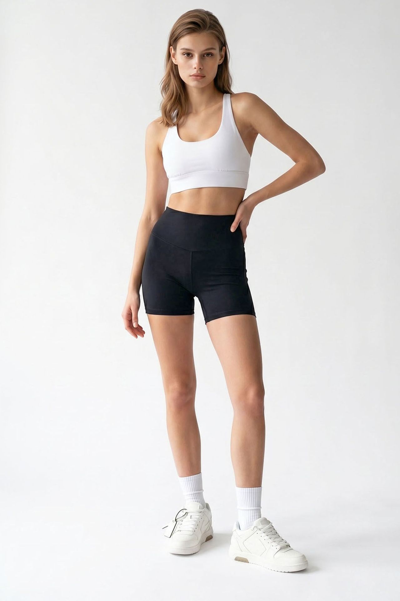 MIXRAY High-Waist Skinny Cycling Shorts 2